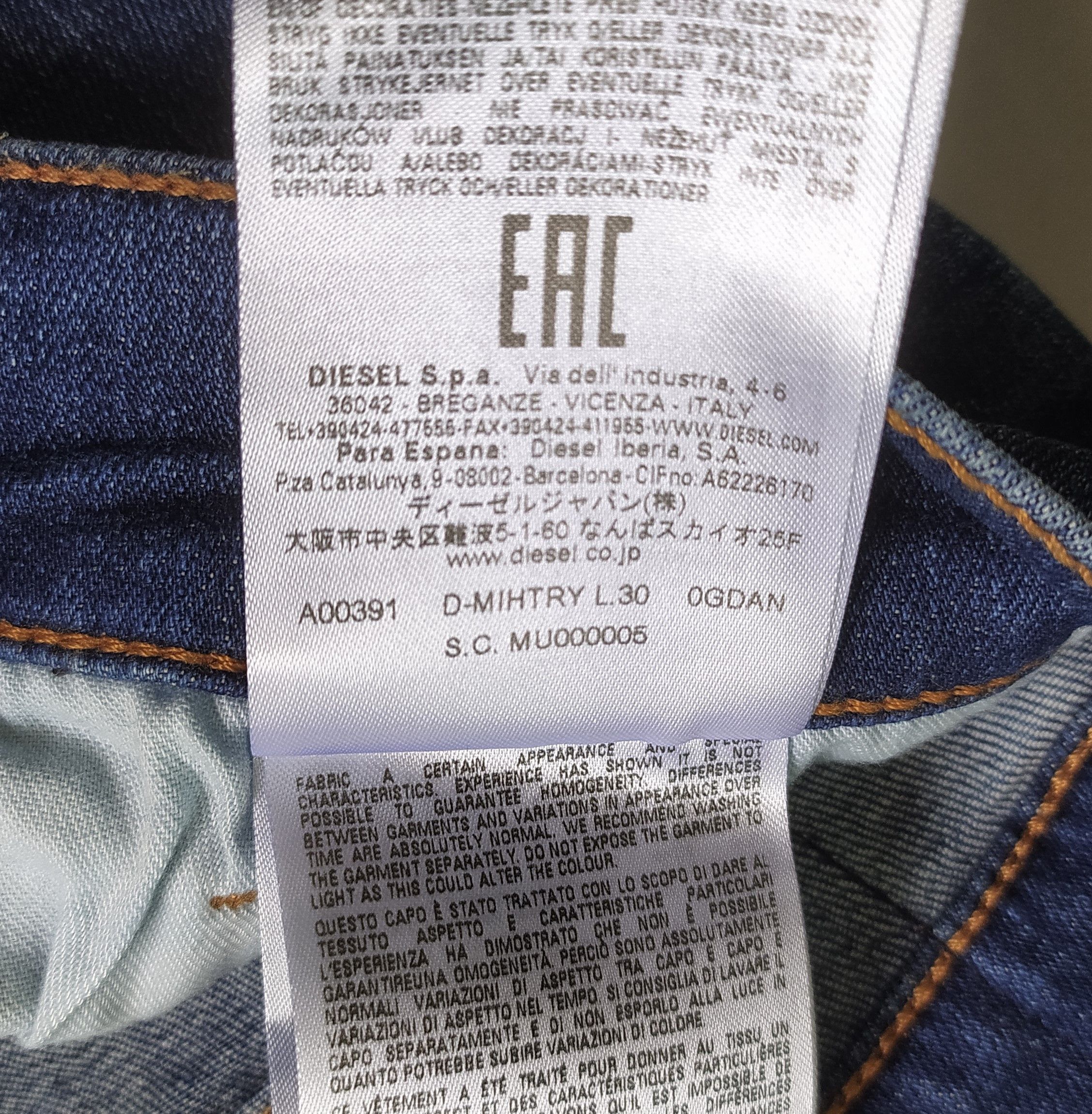 Diesel D-MIHTRY-0GDAN Men's Jeans Free Shipping T/ 9852
