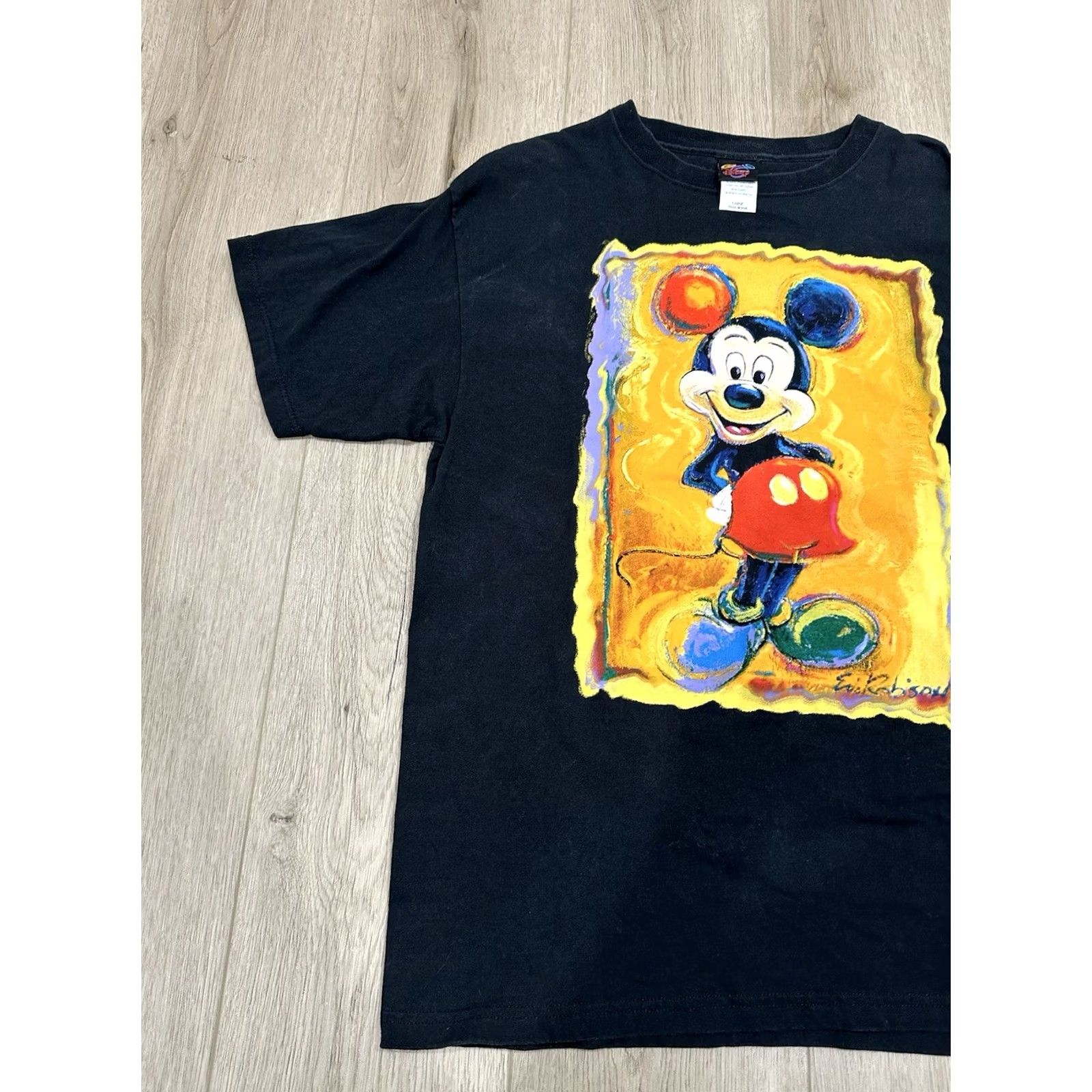 Disney VINTAGE 1997 Disney Mickey Mouse Art Portrait T-Shirt Large Men Black L Short Sleeve Shirt Womens/Mens? Size US L / EU 52-54 / 3 - 3 Thumbnail