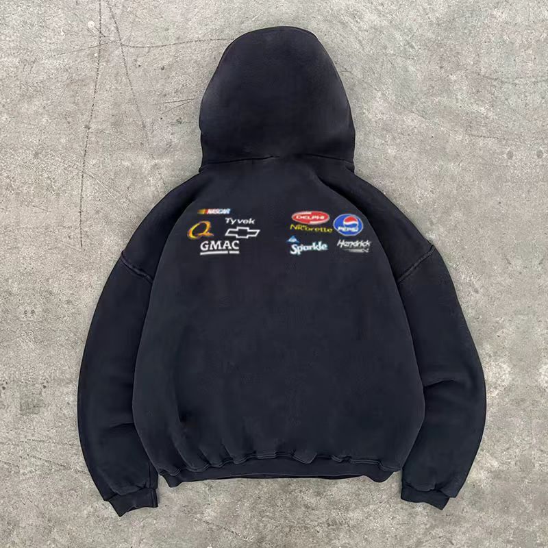 Japanese Brand × Vintage Black washed vintage motorcycle print hoodie y2k Size US M / EU 48-50 / 2 - 2 Thumbnail