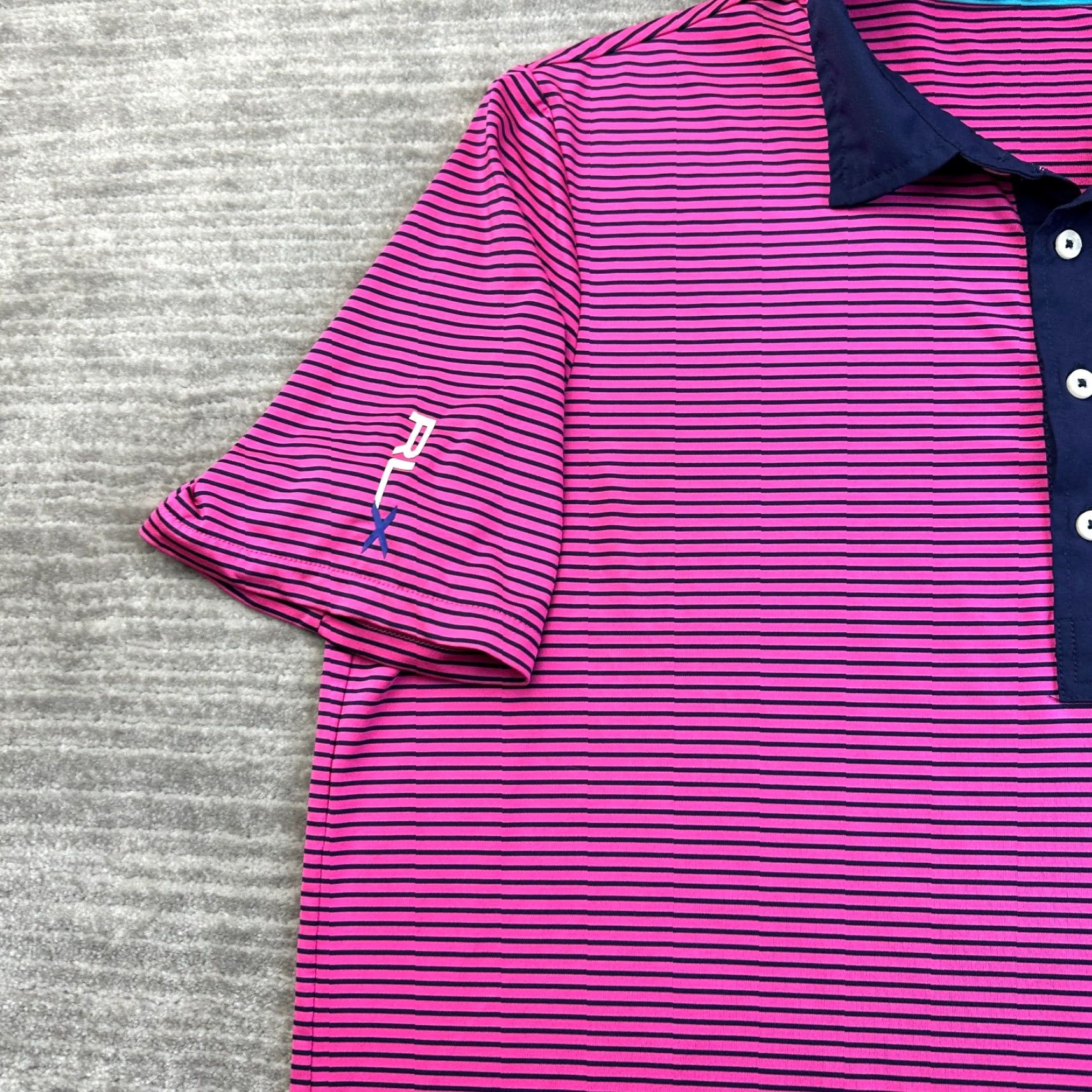 RLX Ralph Lauren RLX Ralph Lauren Polo Shirt Large Purple Striped Performance Golf Mens Size US L / EU 52-54 / 3 - 4 Thumbnail