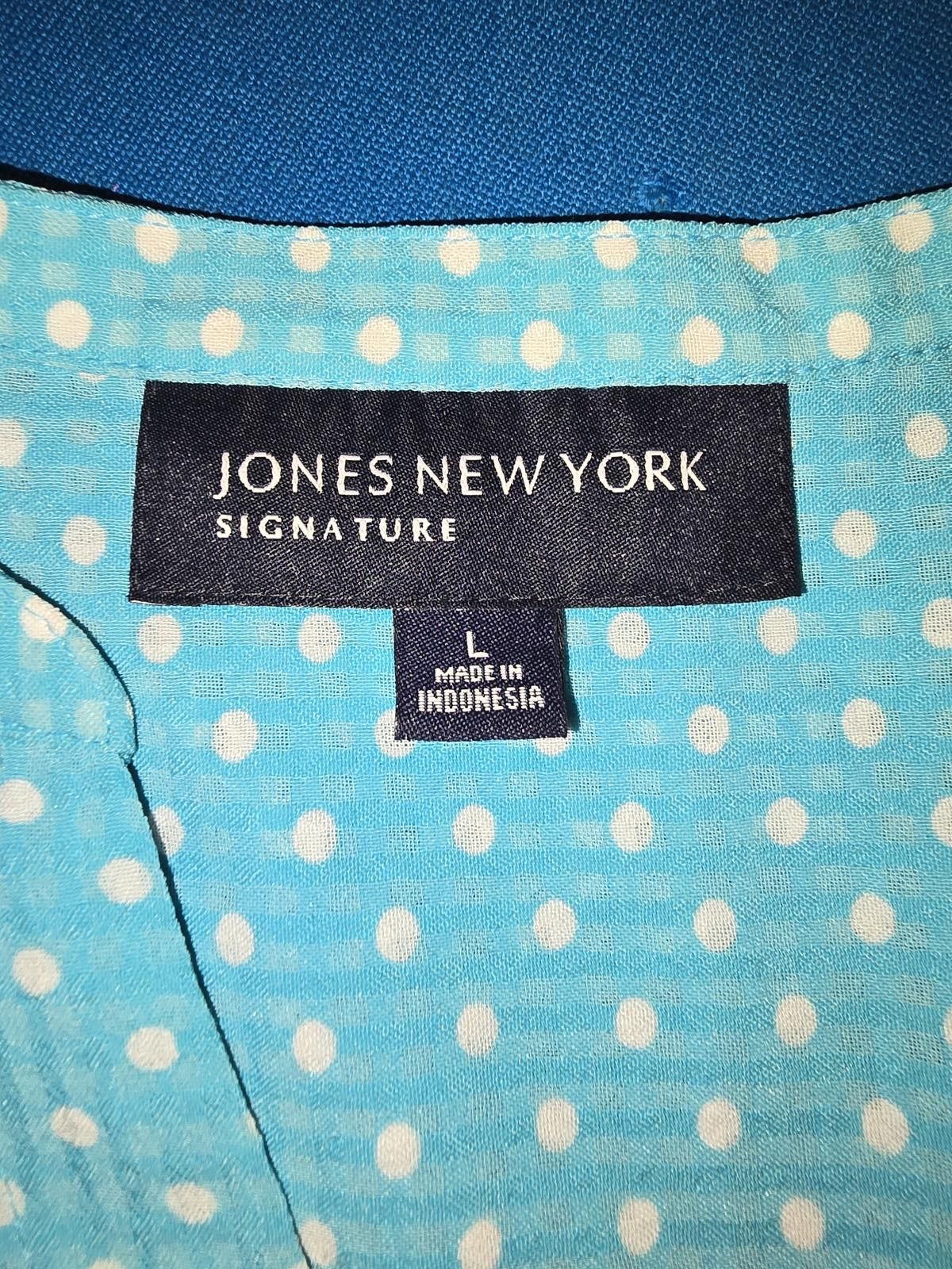 Jones New York Chic Casual Sleeveless Polka Dot Button-Up Blouse Size L / US 10 / IT 46 - 2 Thumbnail