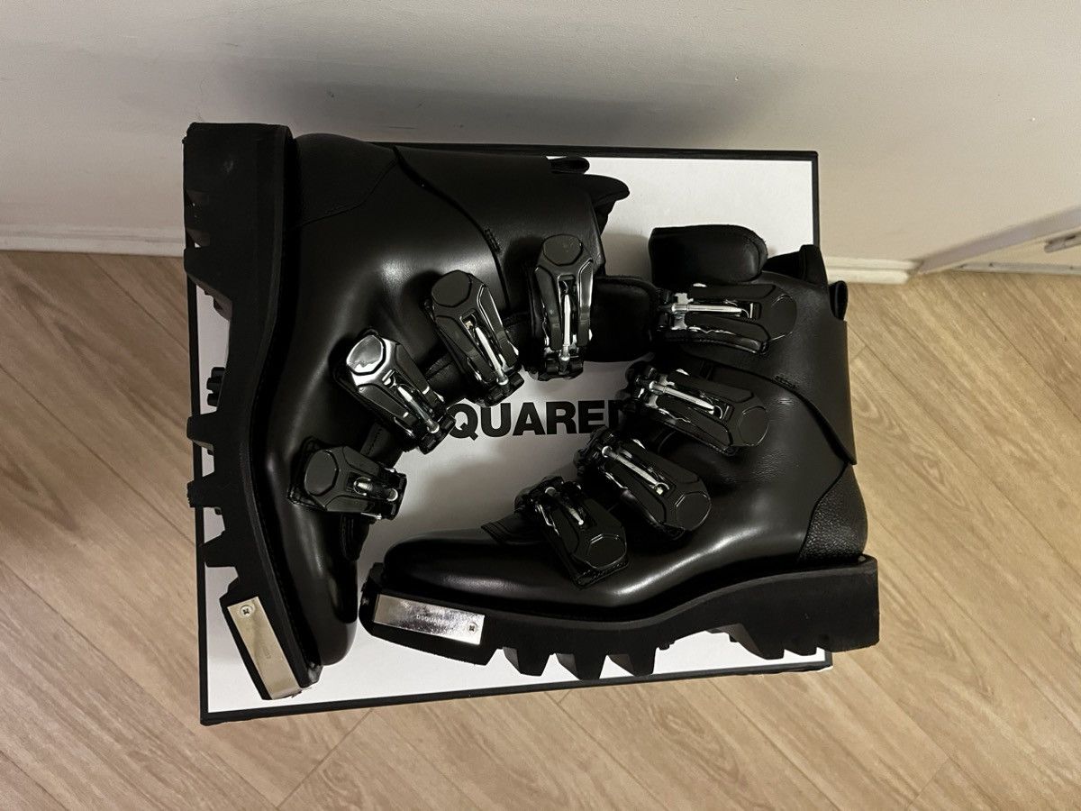 Dsquared2 Dsquared2 Black Leather Robot/ Military Style Boots Size US 11 / EU 44 - 12 Thumbnail