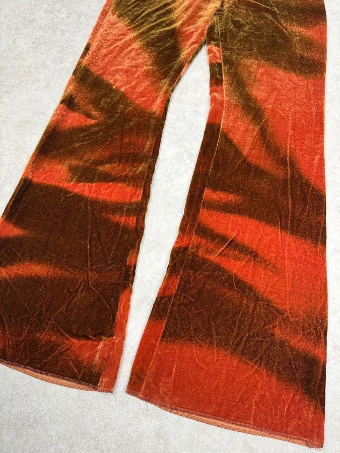 Roberto Cavalli 2000s Roberto Cavalli Red Velvet Abstract Pants Size 26" / US 2 / IT 38 - 5 Thumbnail