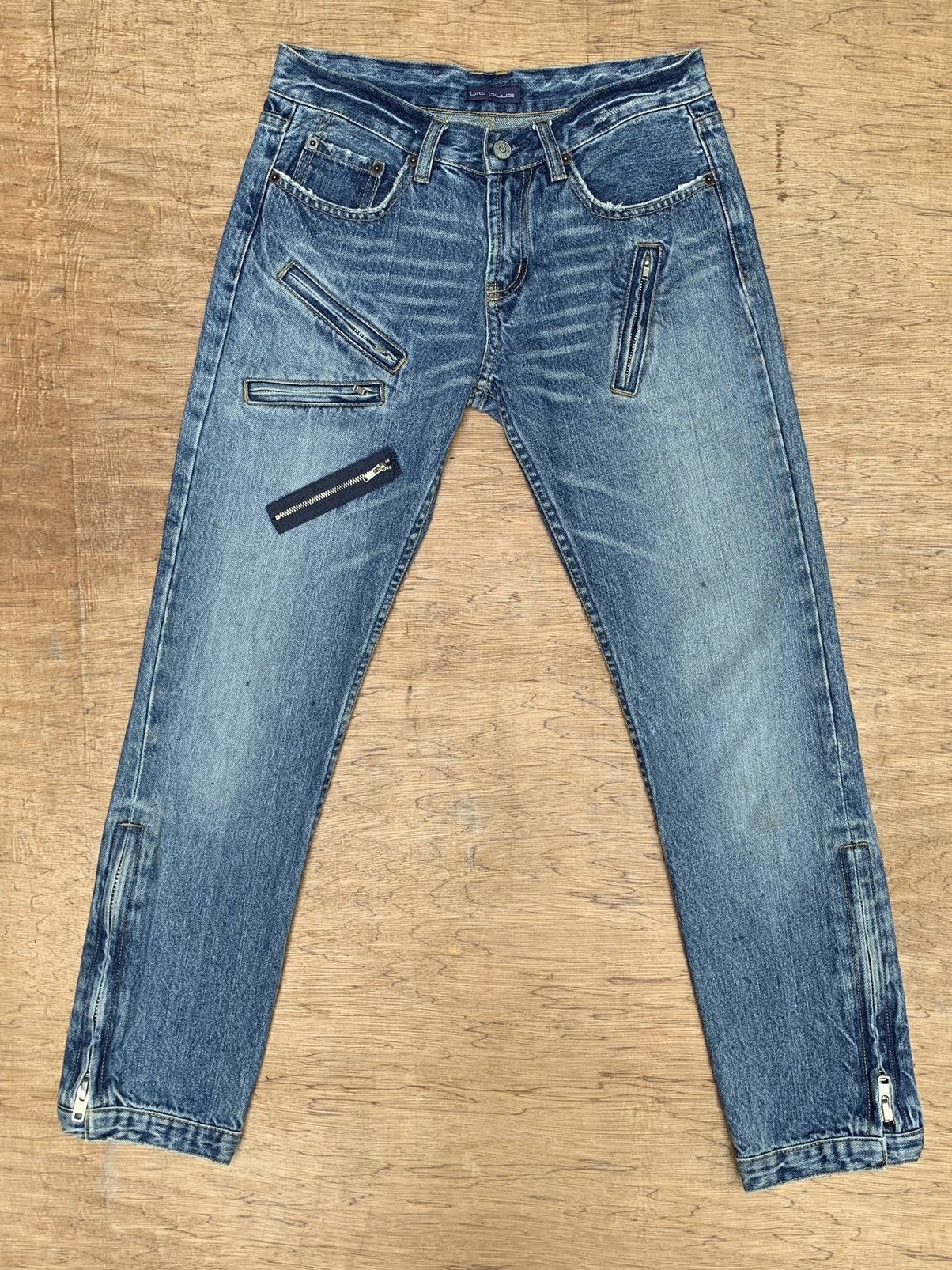 Beauty Beast × If Six Was Nine × Japanese Brand Bit Blue Distressed Multizipper Denim Pants Size US 28 / EU 44 - 6 Thumbnail