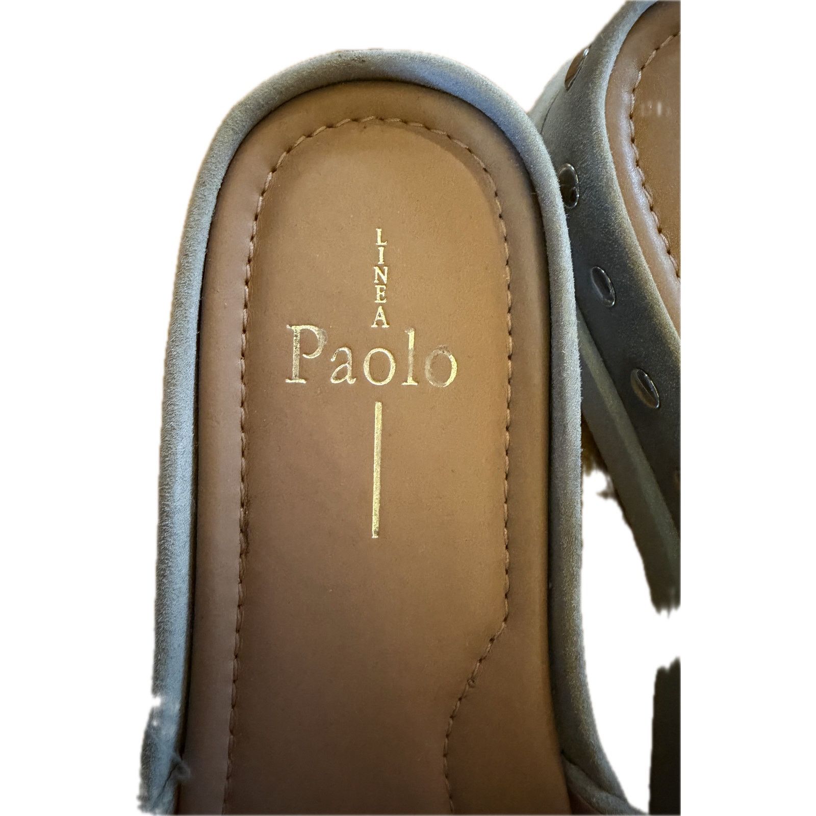 Linea Paolo Linea Women's Platform Slide Sandals Gray Studded 9 Size US 9 / IT 39 - 5 Thumbnail