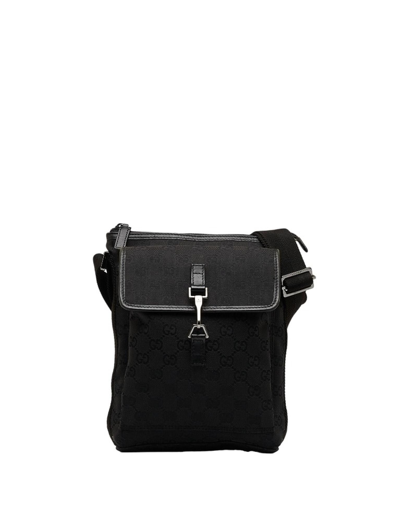image of Gucci Canvas Crossbody Bag In Ab Condition in Black, Women's