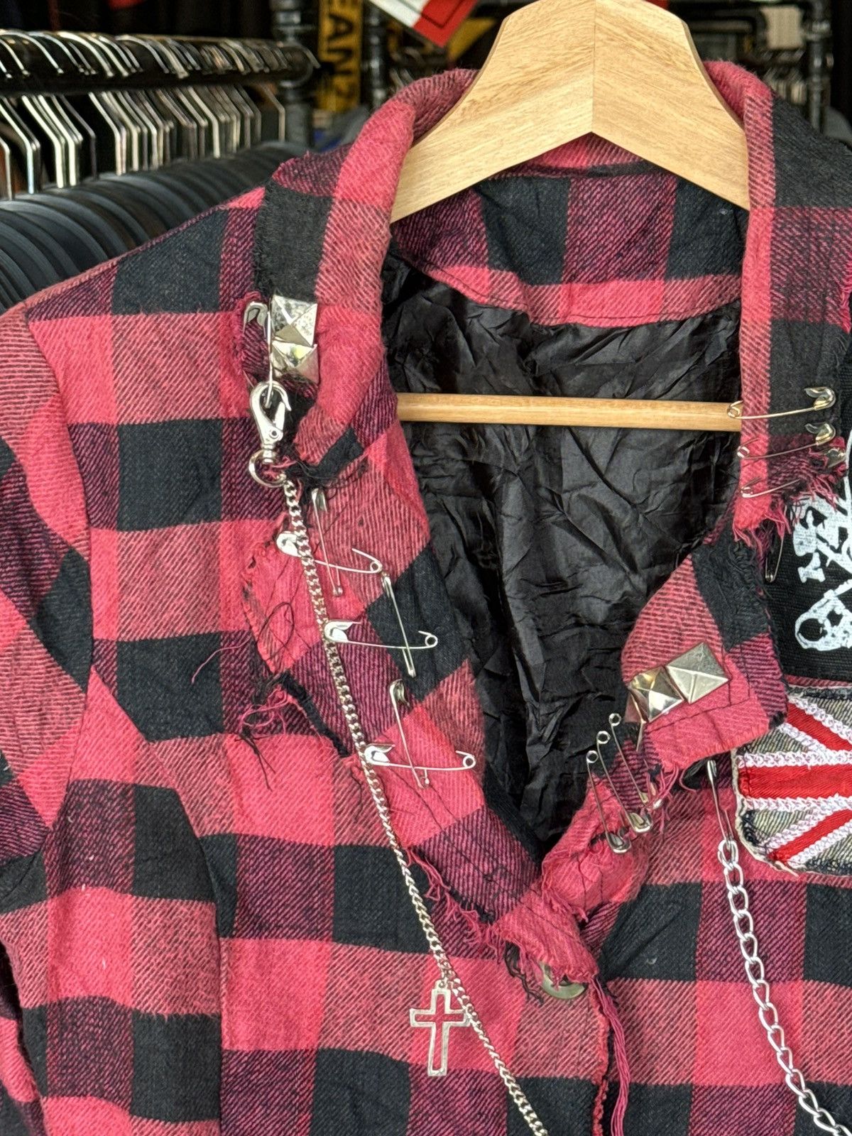 Japanese Brand Sex Pot Revenge Punk Chains Pins Riot Poem Blazer Jacket Size US S / EU 44-46 / 1 - 6 Thumbnail