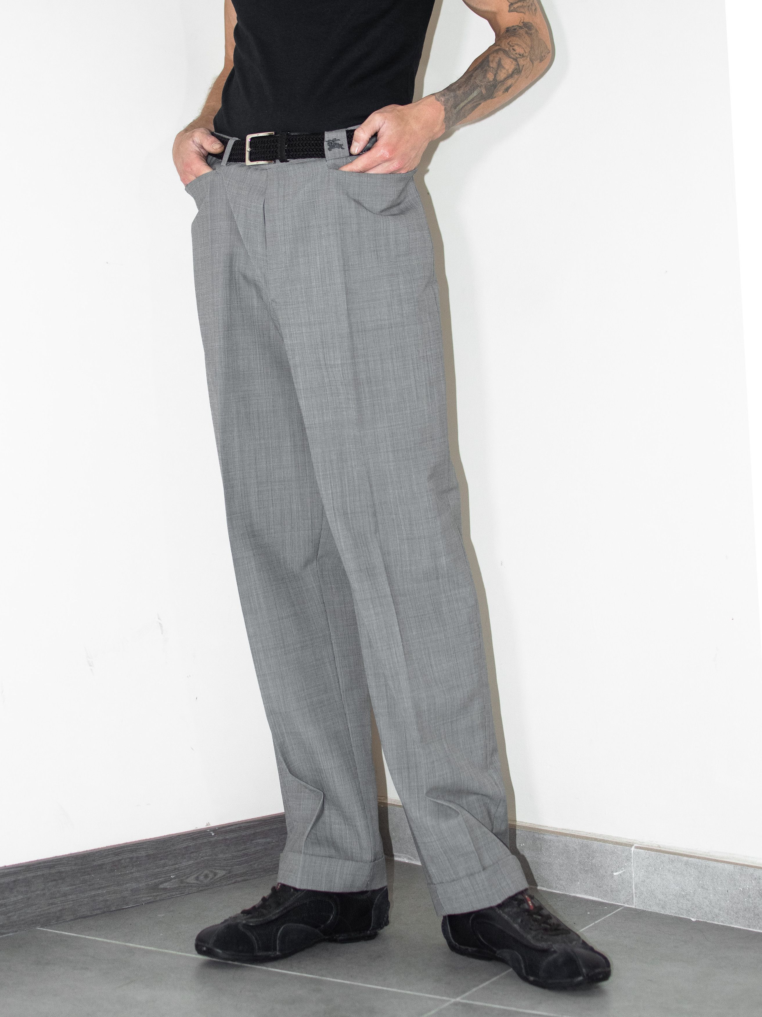 Burberry × Designer × Vintage 90s Vintage luxury Grey Wool Burberry chino trousers Size US 29 - 3 Thumbnail