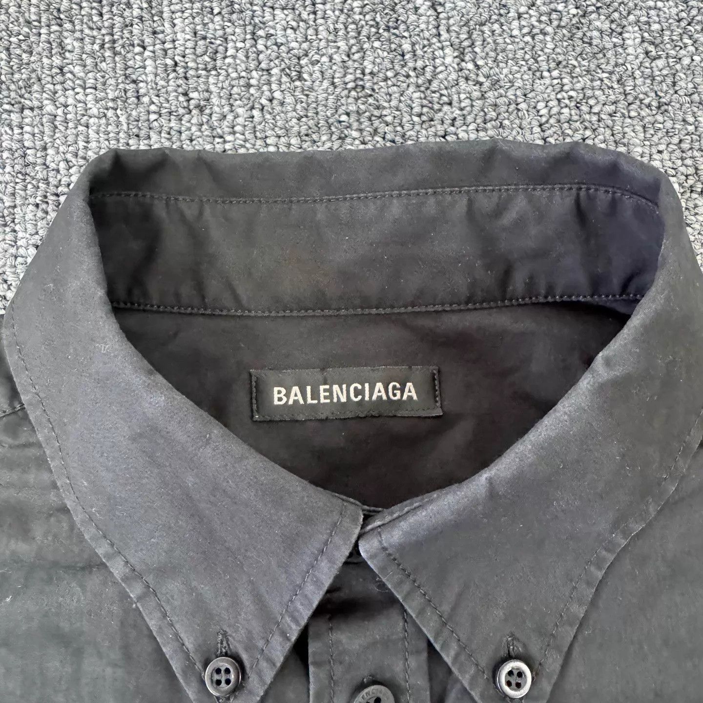 Balenciaga Balenciaga Black SS25 Logo Patch Short Slv Shirt 37 Size US XS / EU 42 / 0 - 6 Thumbnail