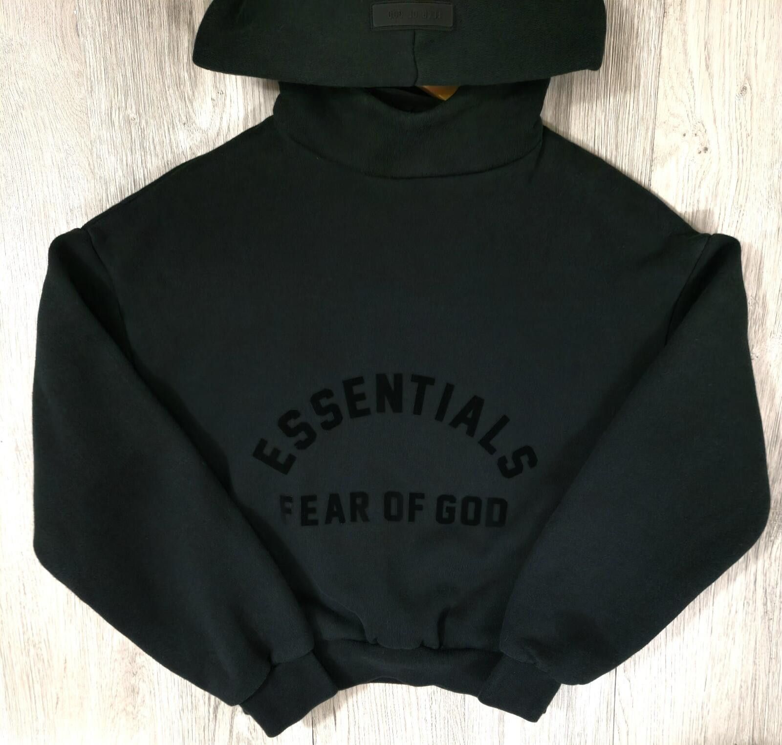 Fear of God Womens Essential Fear Of God Long Black Hoodie Size S-Xs #12 Size S / US 4 / IT 40 - 1 Thumbnail