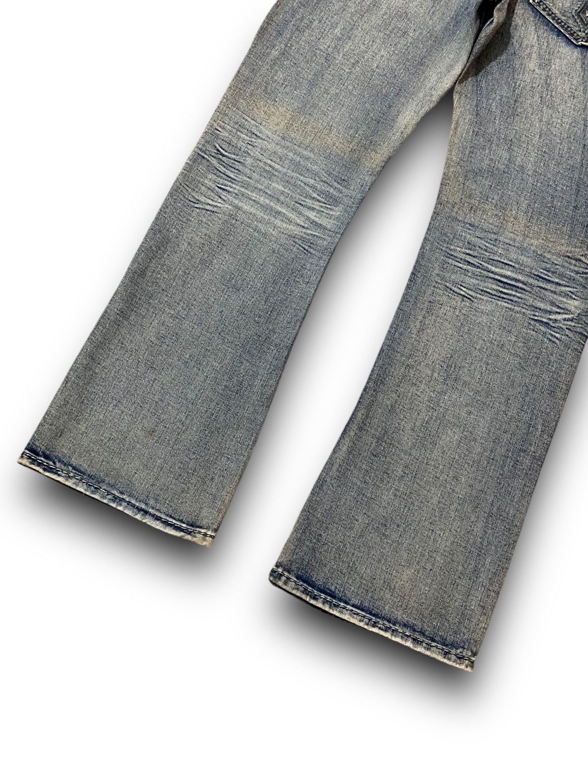 If Six Was Nine FLARE Black Skeleton Stone Wash Studded Cross Bootcut Denim Size US 34 / EU 50 - 10 Thumbnail