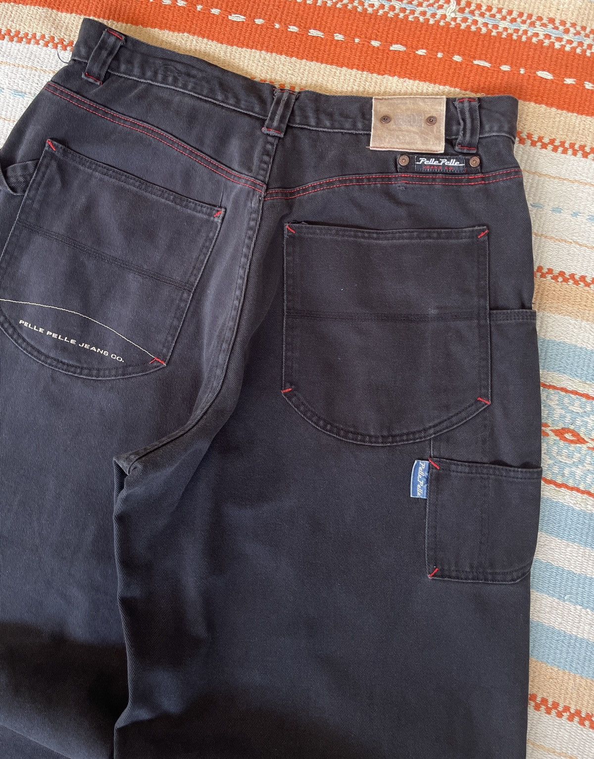 Marc Buchanan Vintage 90s🔥PELLE PELLE🔥Carpenter Baggy Faded Jeans Size US 35 - 4 Thumbnail