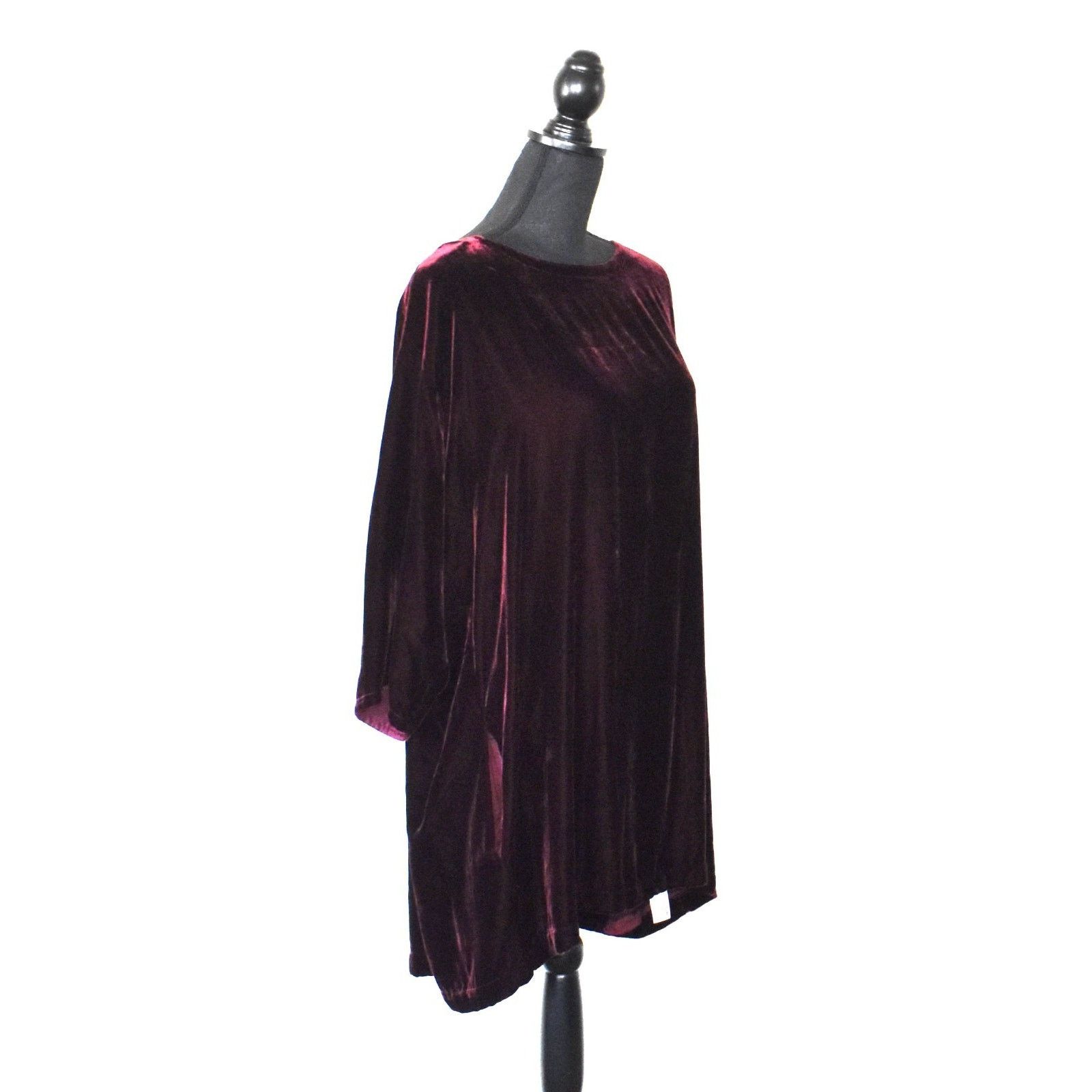 Eileen Fisher EILEEN FISHER Velvet Bateau Neck Hi Low Hem Tunic Size XL Size XL / US 12-14 / IT 48-50 - 3 Thumbnail