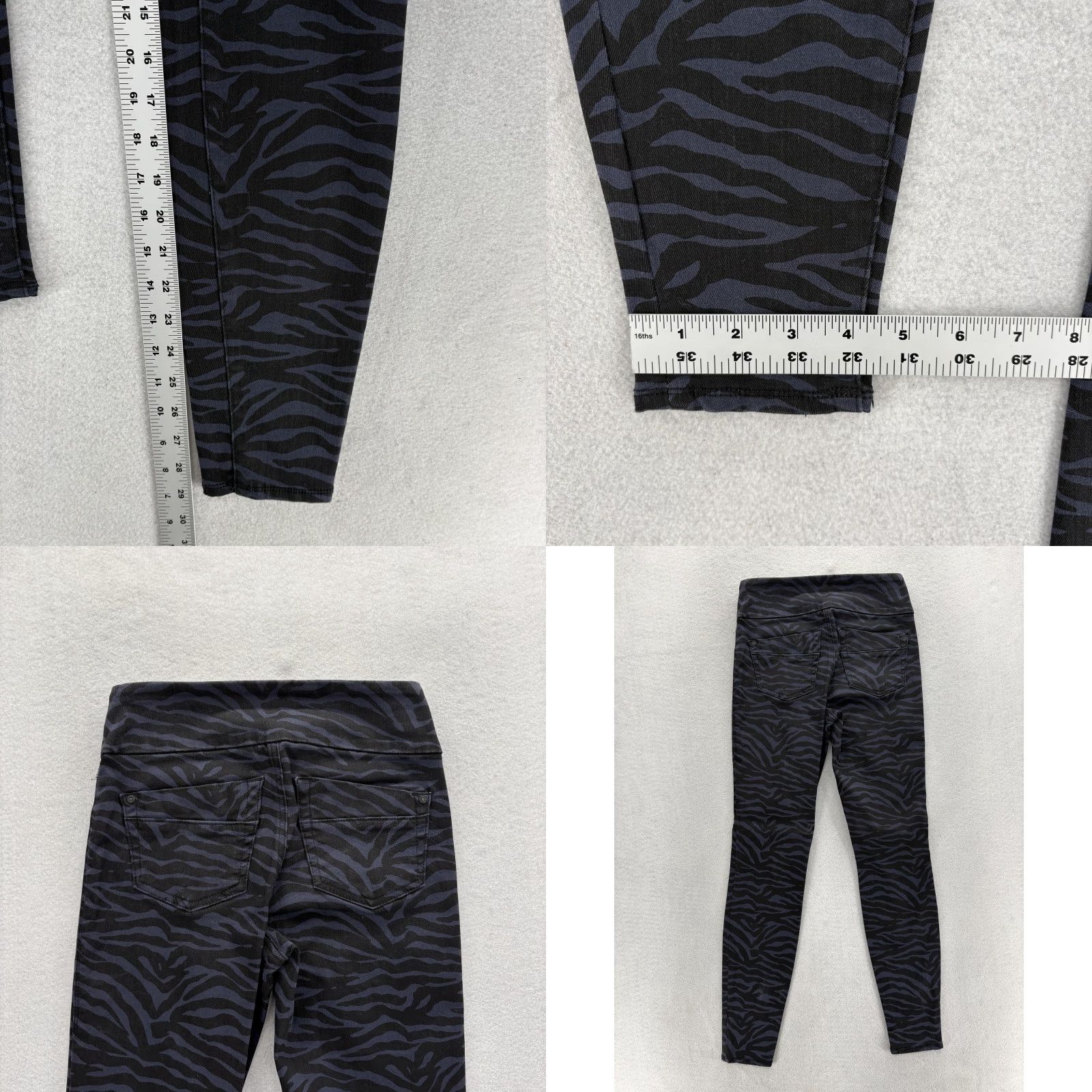 Vintage Rock & Republic Denim Rx Fever Jegging Jeans Womens 4 Black Zebra Print Pull On Size 27" / US 4 / IT 40 - 8 Thumbnail