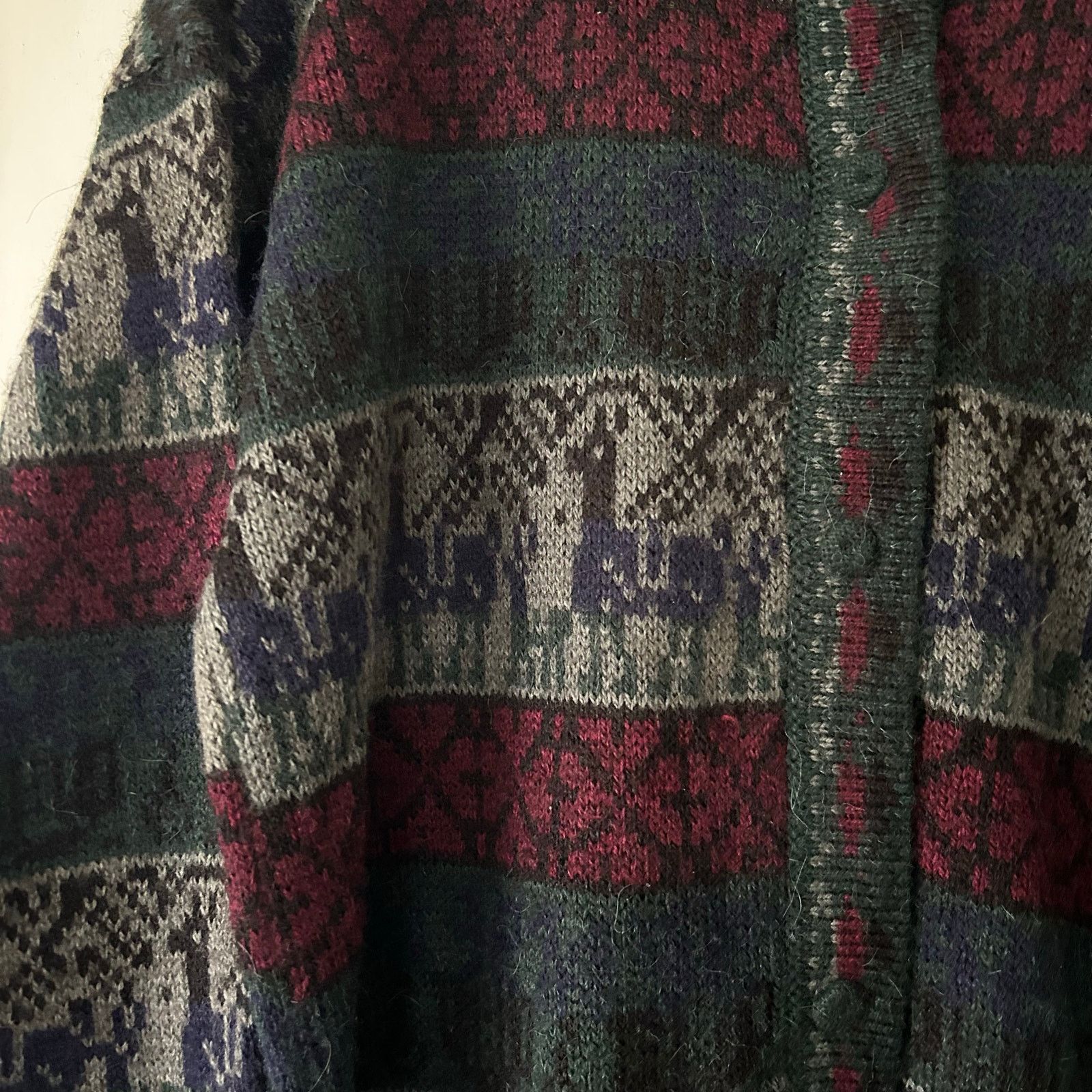 The Unbranded Brand Unisex 100% alpaca made in Peru cardigan multicolor sweater Size US L / EU 52-54 / 3 - 4 Thumbnail