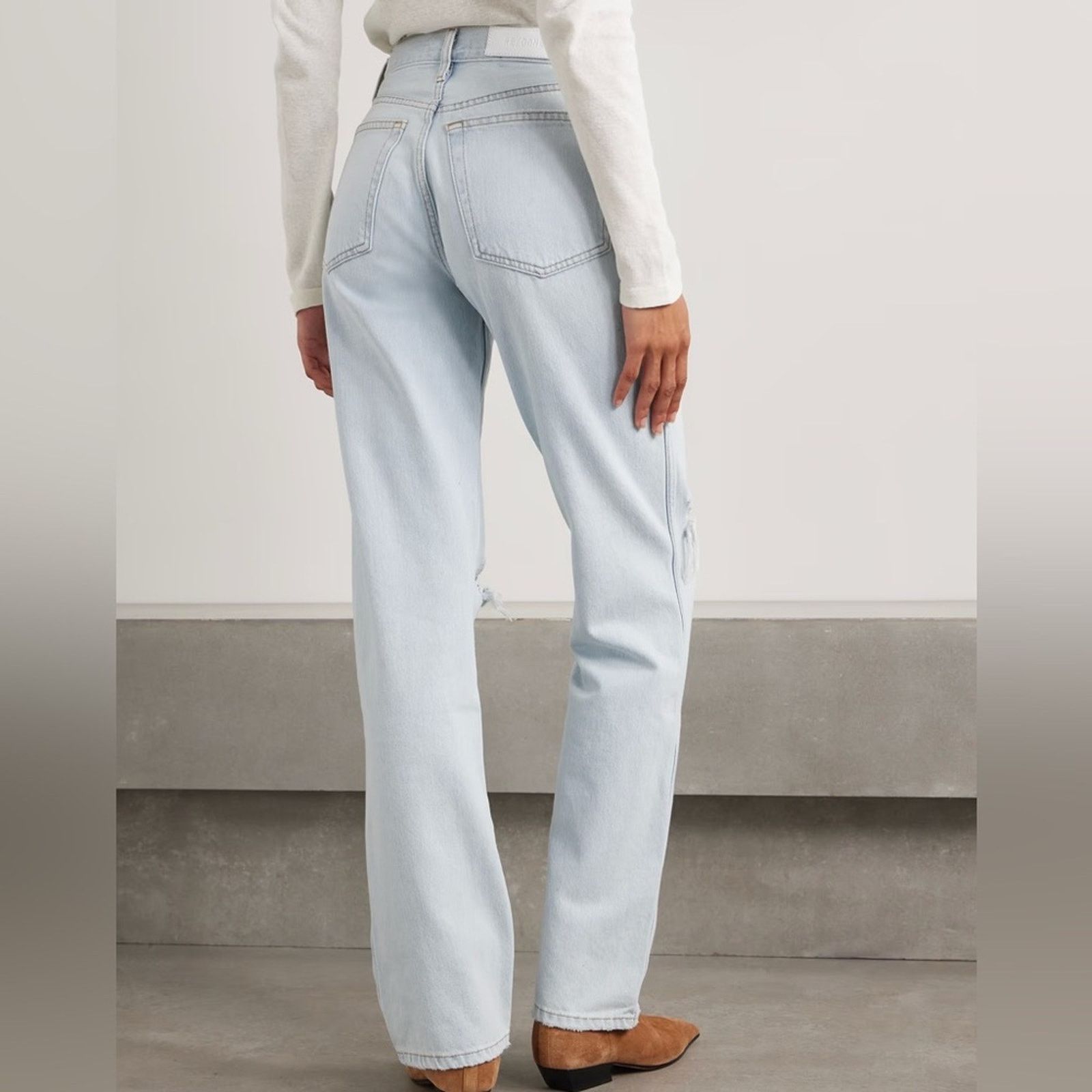 RE/DONE New Re/Done 90s High Rise Loose Bleach Destroy - 25 - $295 Size 25" / US 0 / IT 36 - 4 Thumbnail