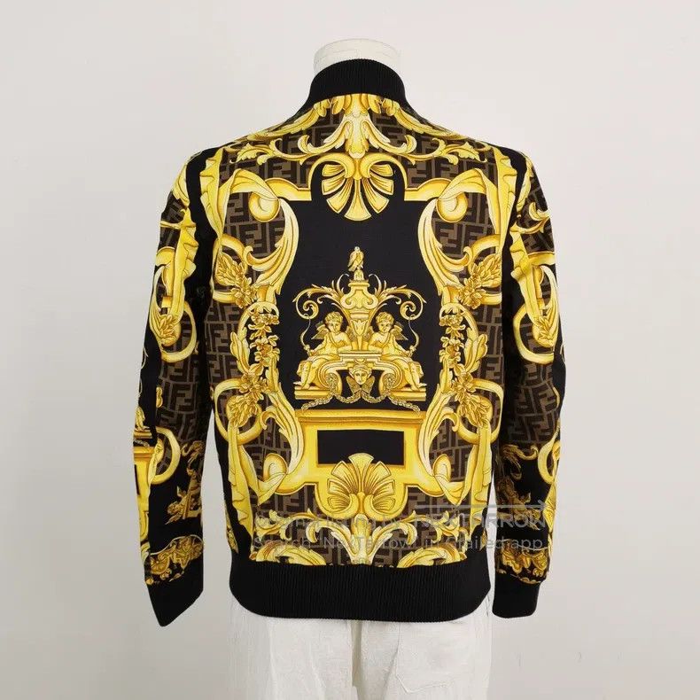Fendi Fendi Men's coat with black and gold baroque print design, Size US S / EU 44-46 / 1 - 2 Thumbnail