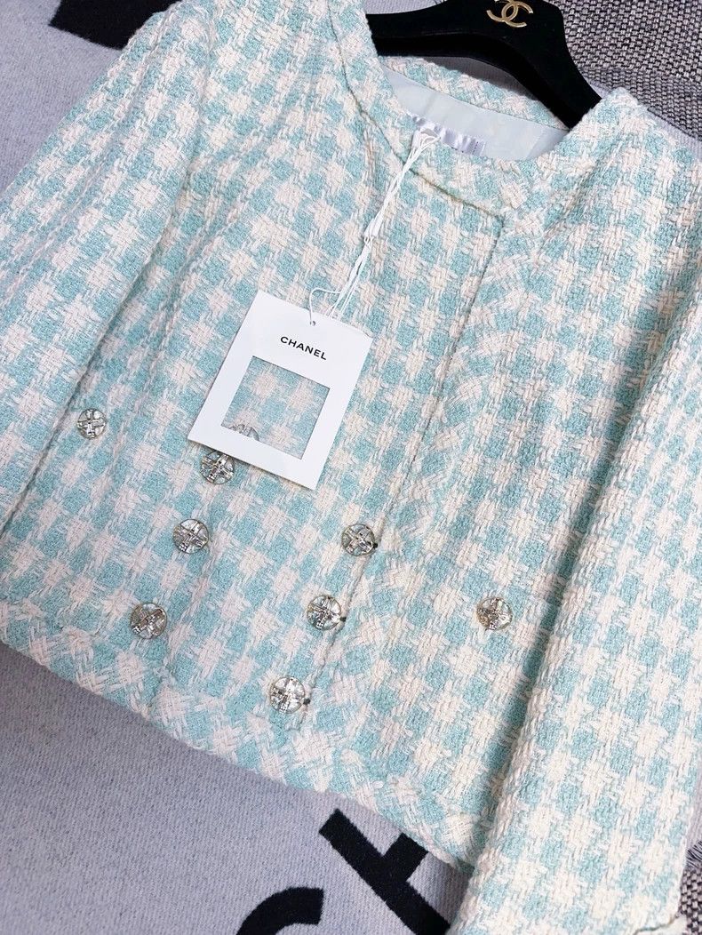 Chanel Chanel 23S spring and summer mint green double-breasted pl Size S / US 4 / IT 40 - 4 Thumbnail