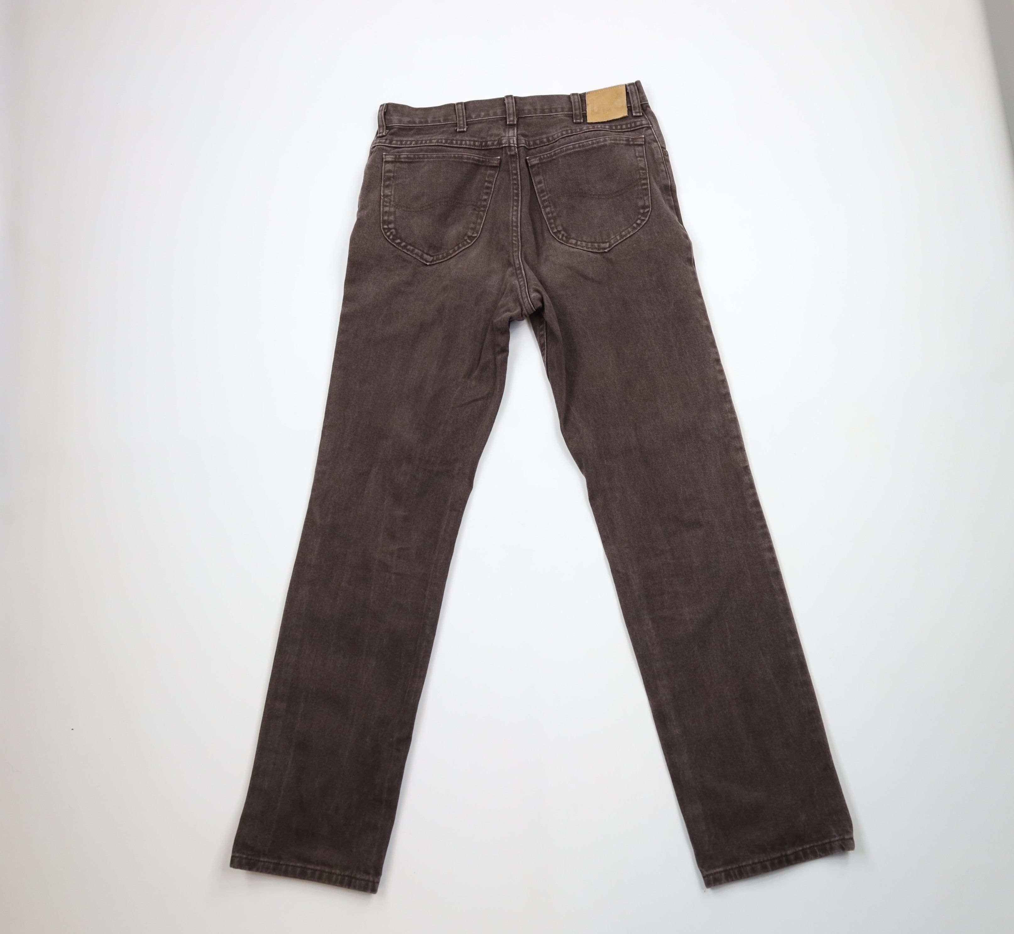 Lee × Vintage Vintage 90s Lee Straight Leg Denim Jeans Brown Cotton Size US 32 / EU 48 - 10 Thumbnail