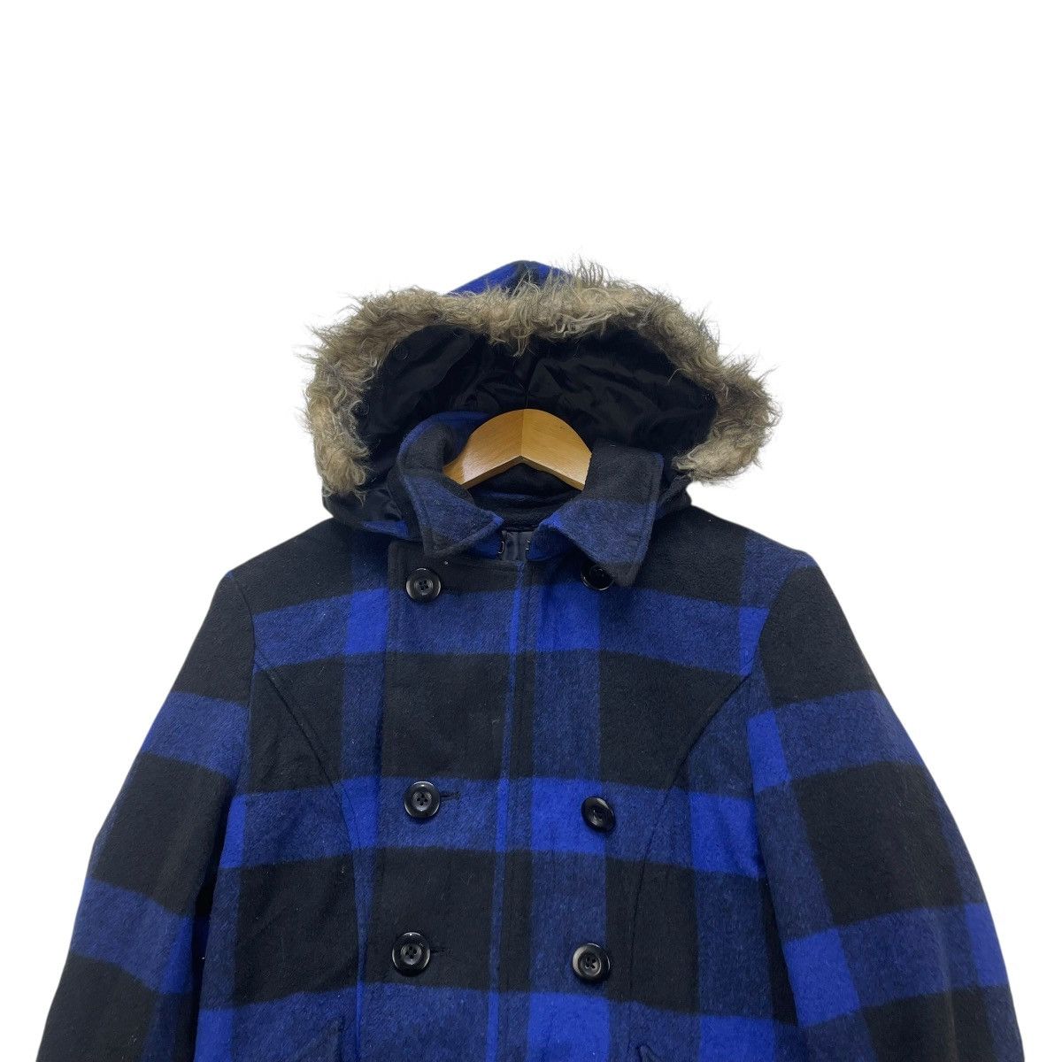 Le Grande Bleu (L.G.B.) 💥Japanese Brand PPFM Faux Fur Plaid Jacket Size S / US 4 / IT 40 - 3 Thumbnail