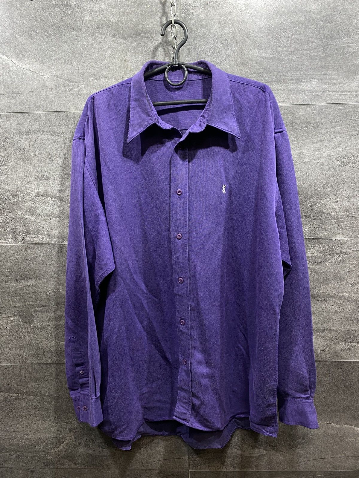 Yves Saint Laurent Vintage Yves Saint Laurent YSL Purple Button Up Shirt Size US XXL / EU 58 / 5 - 1 Thumbnail