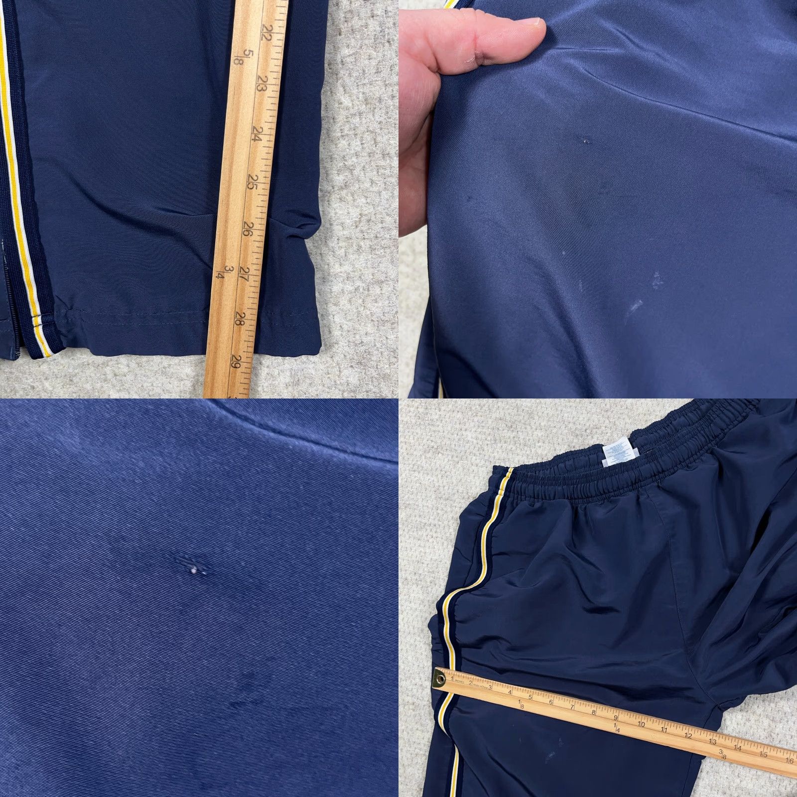 Reebok VINTAGE Reebok Pants Men S Blue Windbreakers Track Suit Joggers Y2K Lined Size 36R - 9 Thumbnail
