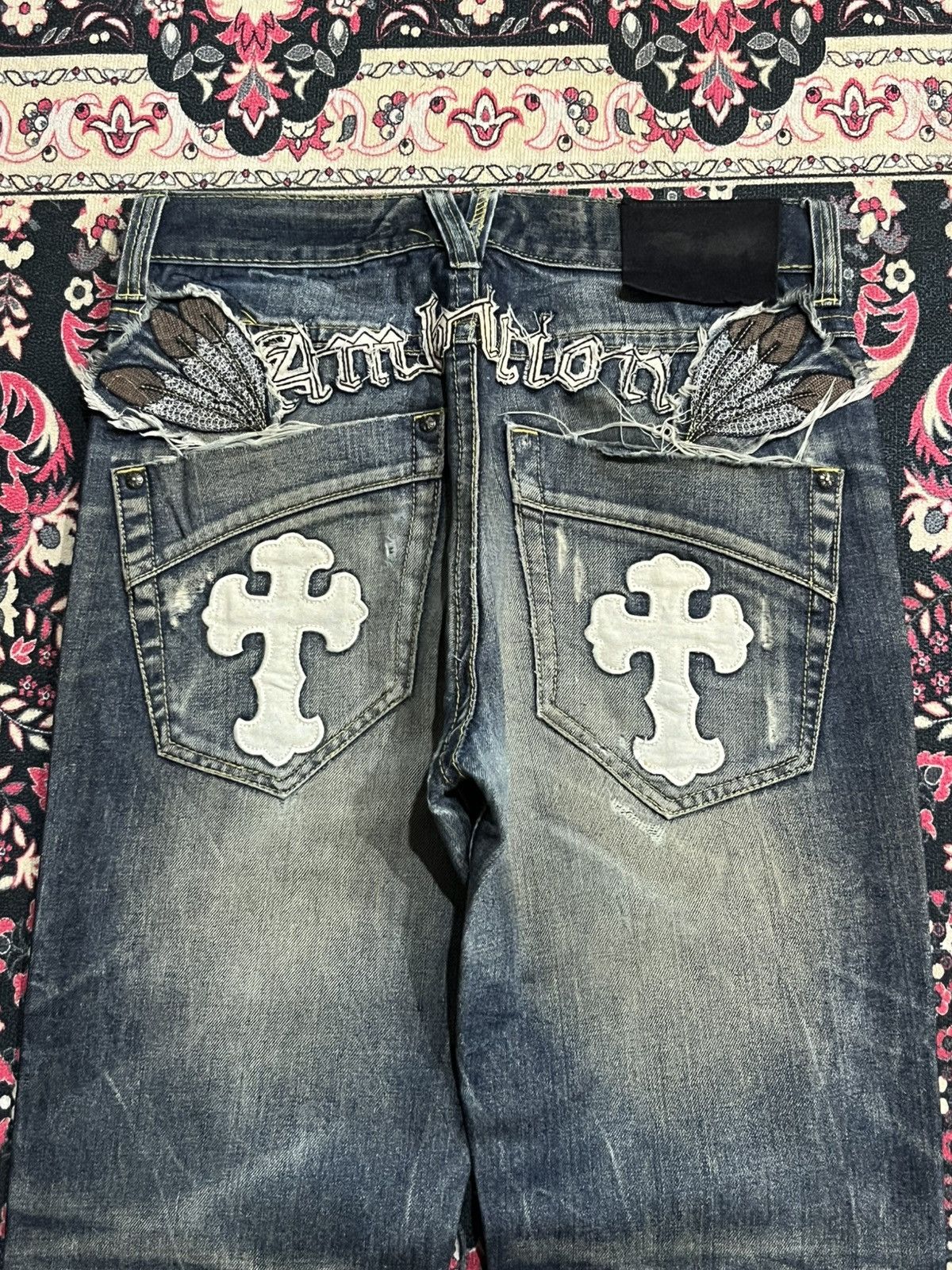 Affliction Japanese Be Ambition White Cross “Ambition” Slogan Jeans Size US 30 / EU 46 - 9 Thumbnail