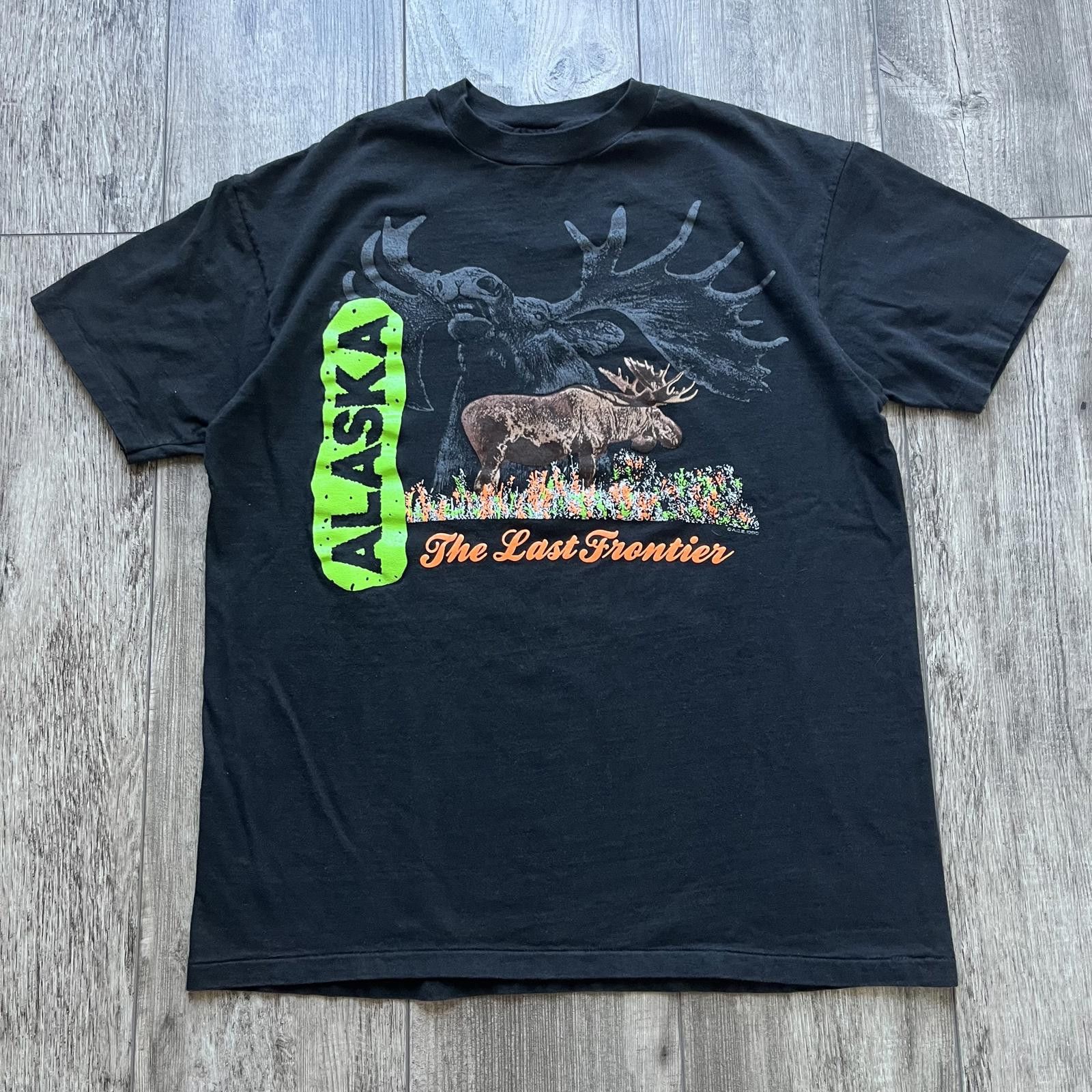 Hanes × Vintage Vintage The Last Frontier Alaska Moose Animal Nature Shirt Size US XL / EU 56 / 4 - 1 Thumbnail