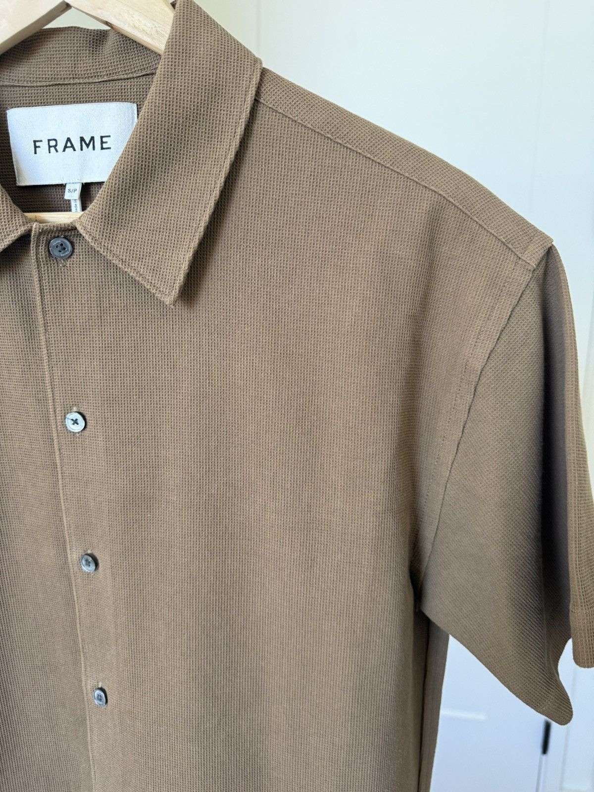 Frame FRAME Waffle Textured Shirt - Dark Brown Size US S / EU 44-46 / 1 - 3 Thumbnail