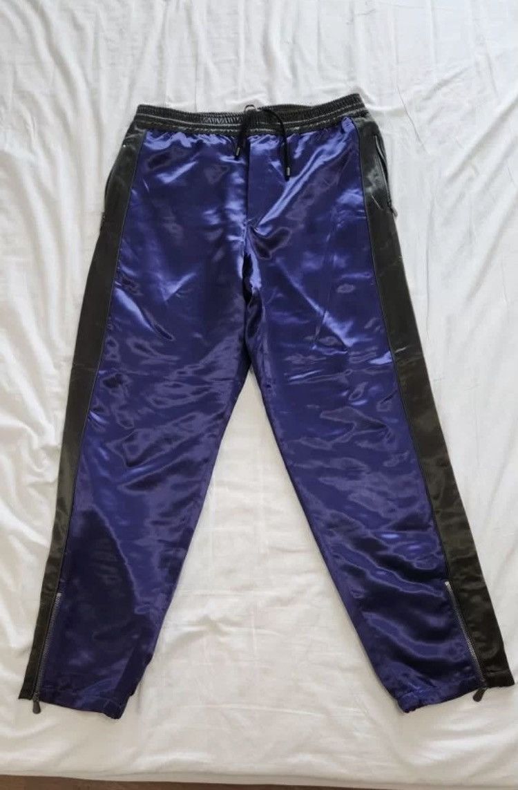 image of New! Bottega Veneta Shiny Zippers Leg Opening Track Pants in Blue, Men's (Size 36)