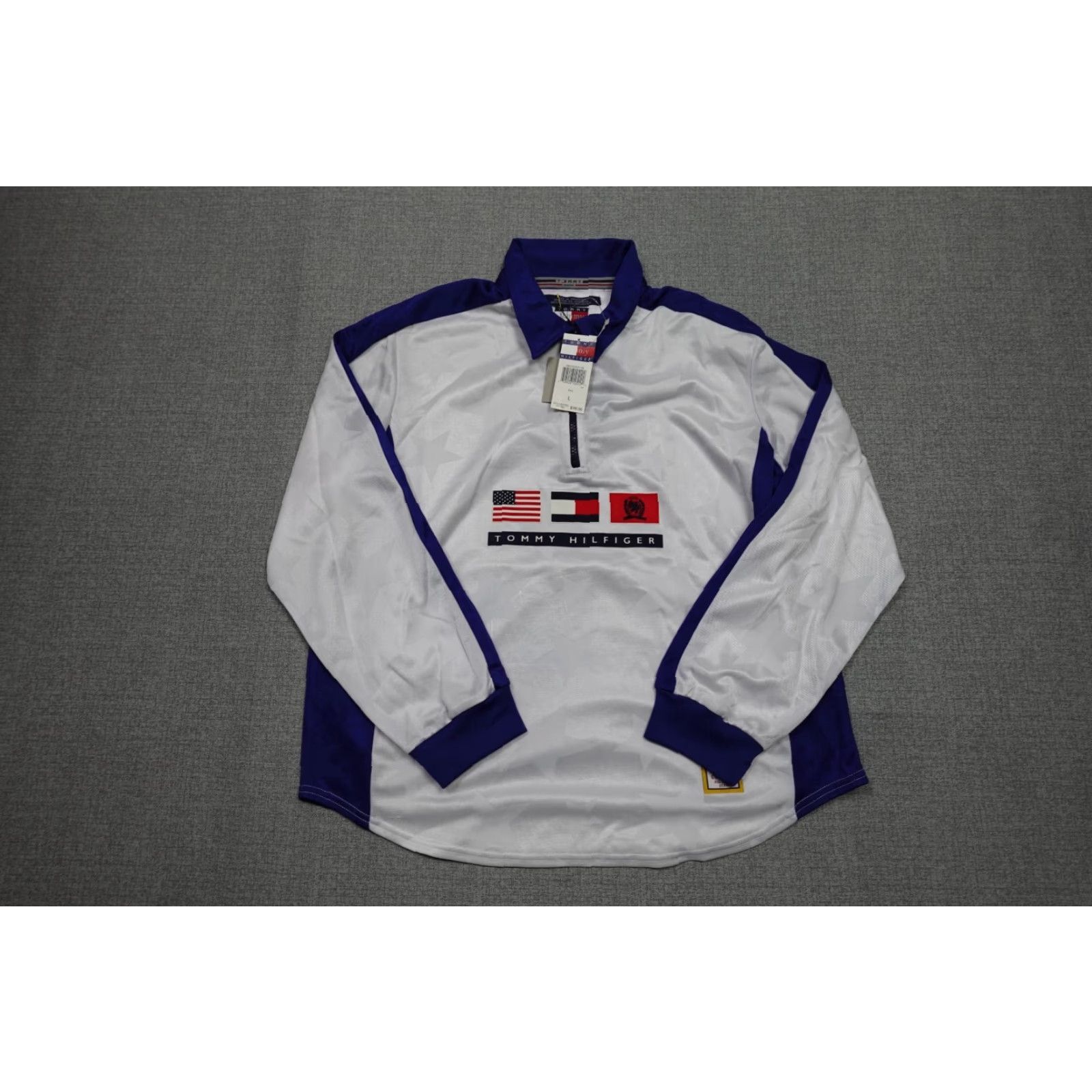 Tommy Hilfiger Tommy Hilfiger Jersey Pullover Mens Large White Zipper Lightweight Knit Classic Sweater Size US L / EU 52-54 / 3 - 2 Thumbnail