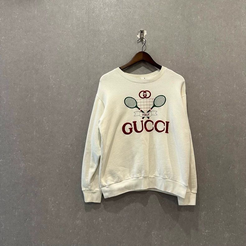 Gucci Gucci Tennis racket printed round-neck pullover long-sleeve Size US S / EU 44-46 / 1 - 1 Thumbnail