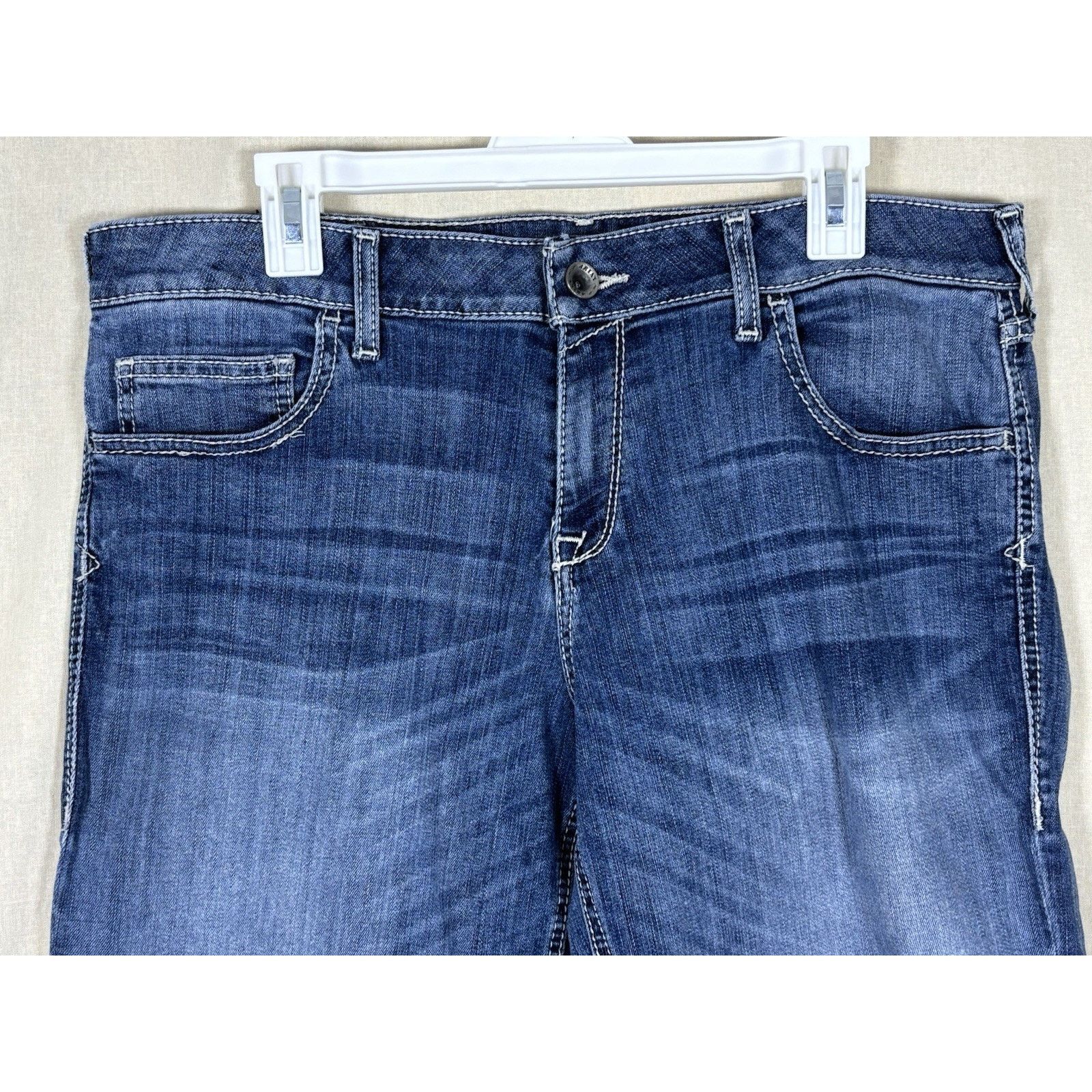 Ariat Women’s Ariat Denim Jeans Size 33R Blue Cropped Frayed Hem Size 33" - 12 Thumbnail