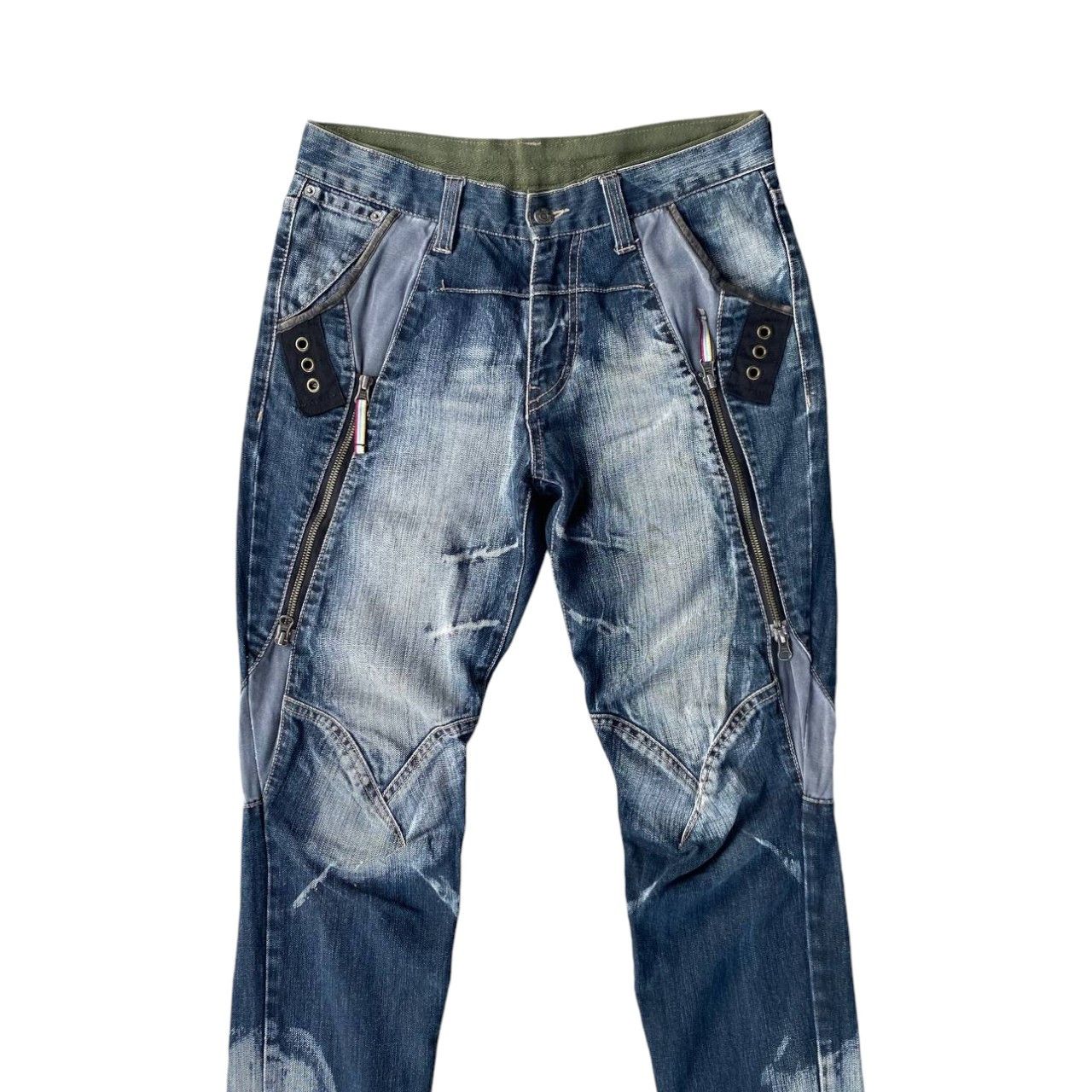 5351 POUR LES HOMMES × PPFM × Seditionaries PPFM BONDAGE GHOSTCLAW MARK SPIRAL KNEE ZIPPER FADEDWASH Size US 30 / EU 46 - 3 Thumbnail