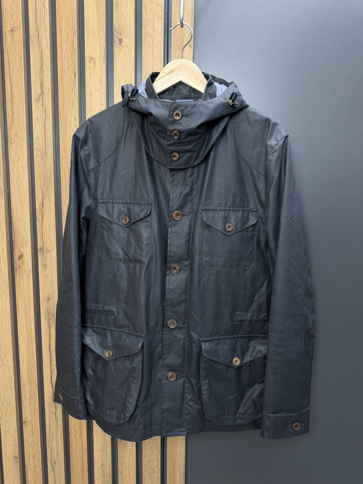 Other Pelikamo Zurich Waxed Hooded Jacket Navy Size 48 Size US M / EU 48-50 / 2 - 8 Thumbnail
