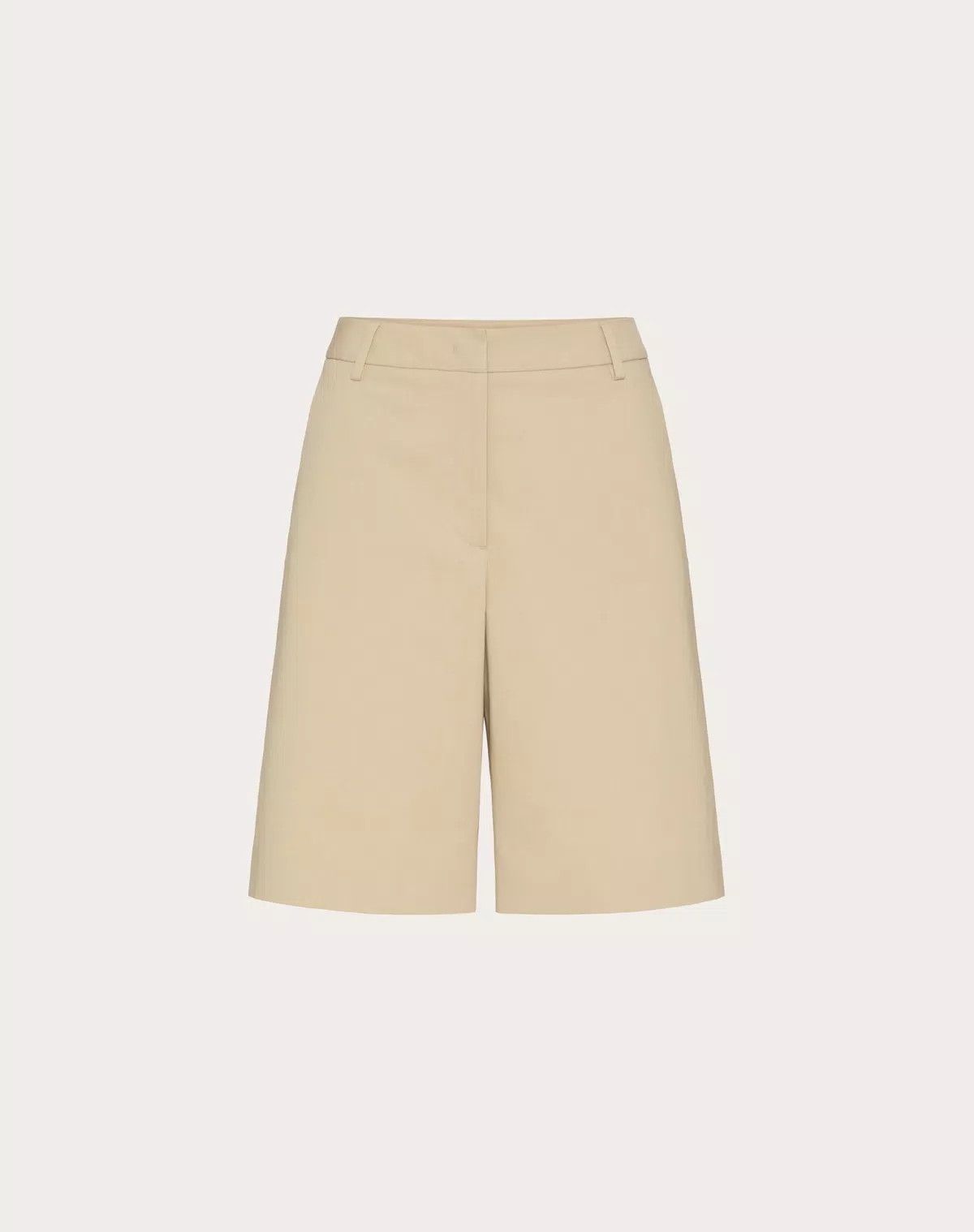 Valentino o1s1wg110426 Bermuda Shorts In Diagonal Cotton Linen Beige Size 28" / US 6 / IT 42 - 1 Thumbnail