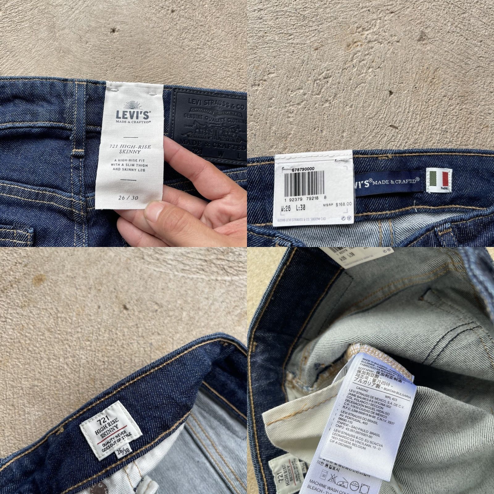 Levi's Levi's Jeans Women 26x30 Blue 721 Skinny Denim Pants Selvedge Made Crafted NEW Size 26" / US 2 / IT 38 - 8 Thumbnail