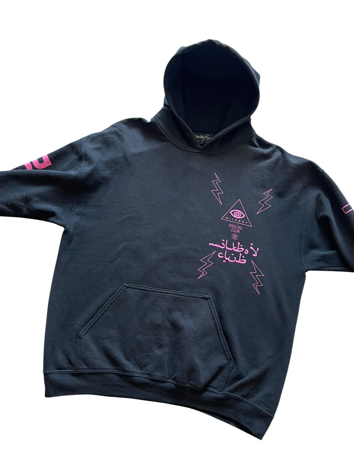 Japanese Brand 2000s Milkboy ‘Psychic” Sunfaded Pullover Hoodie Size US L / EU 52-54 / 3 - 3 Thumbnail