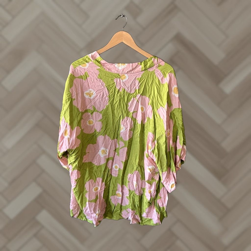 Vintage Bossa Nossa Floral Bathing Suit Cover Up Women S/M Pink Size S / US 4 / IT 40 - 1 Thumbnail