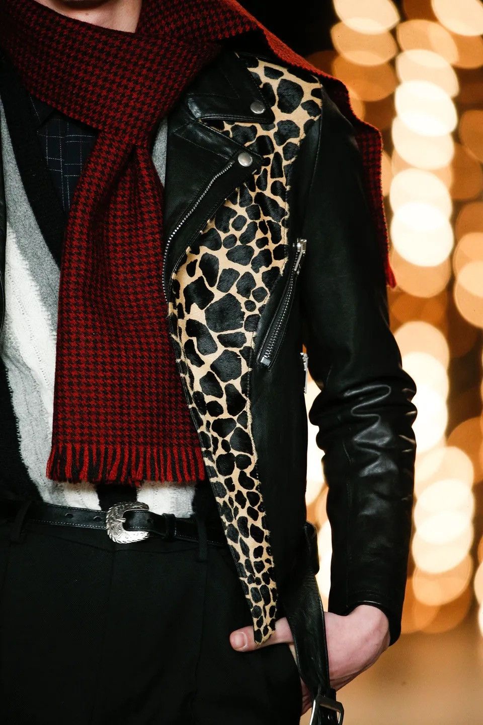 Hedi Slimane × Saint Laurent Paris FW14 Animal Print Biker Jacket Size US S / EU 44-46 / 1 - 7 Thumbnail