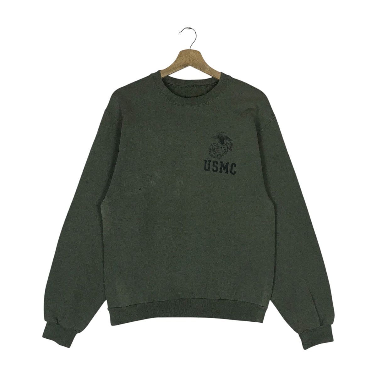 Other Vintage USMC Spell Out Pullover Jumper Sweatshirt Size US M / EU 48-50 / 2 - 1 Thumbnail