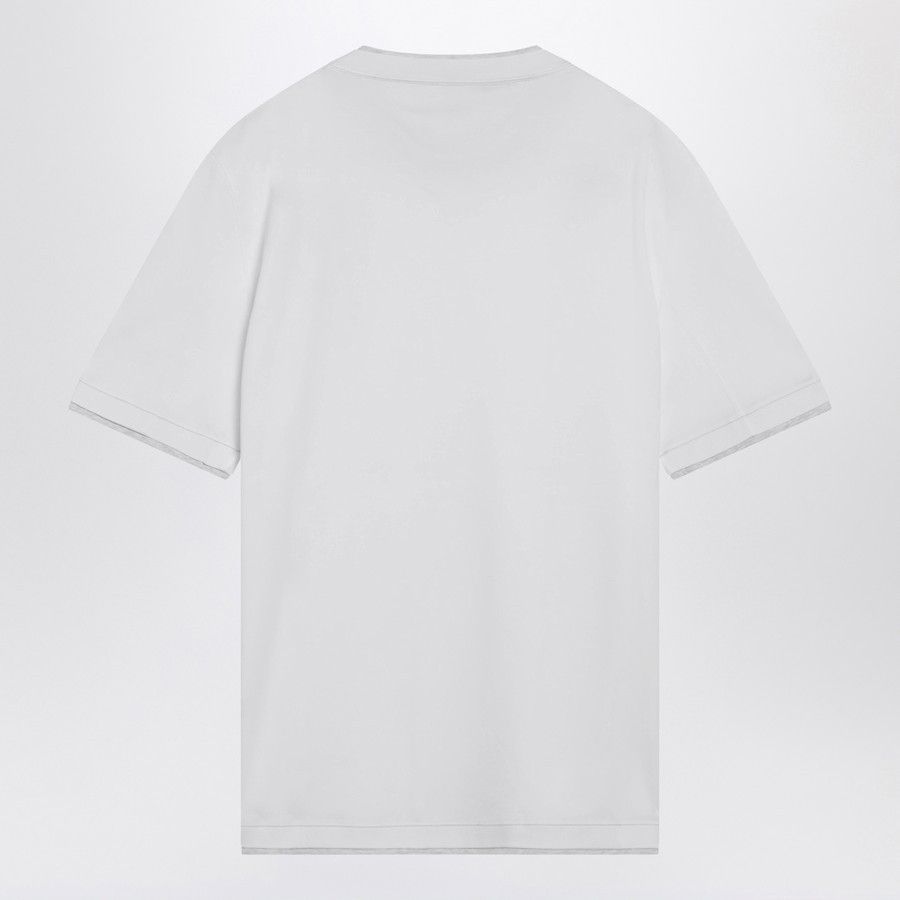 Brunello Cucinelli o1d2blof0226 Short Sleeve T-Shirt in White Size US XL / EU 56 / 4 - 2 Thumbnail