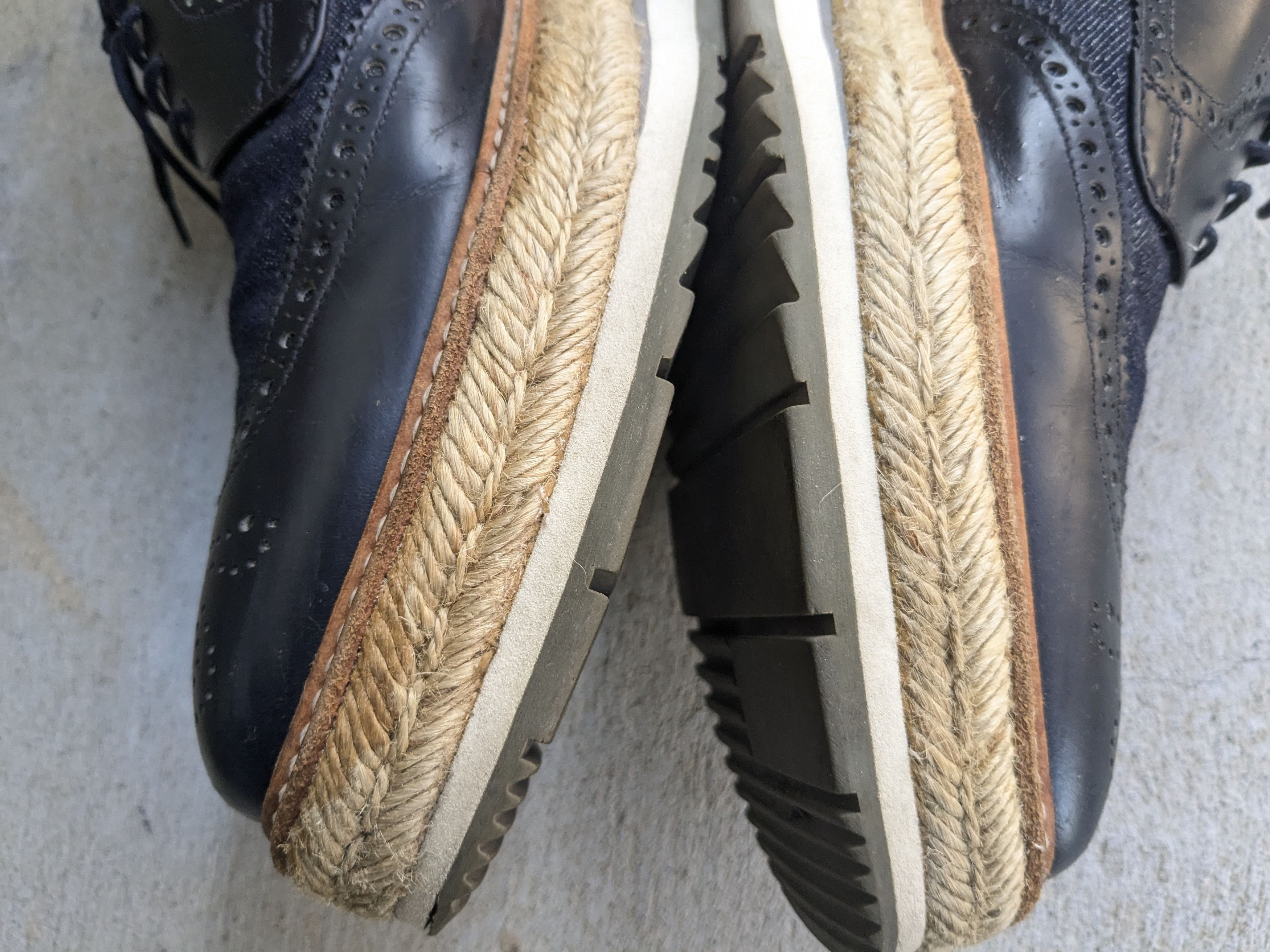 Prada Prada Brogues Wingtip Sneakers 9 Canvas Leather Platform Size US 9 / EU 42 - 11 Thumbnail