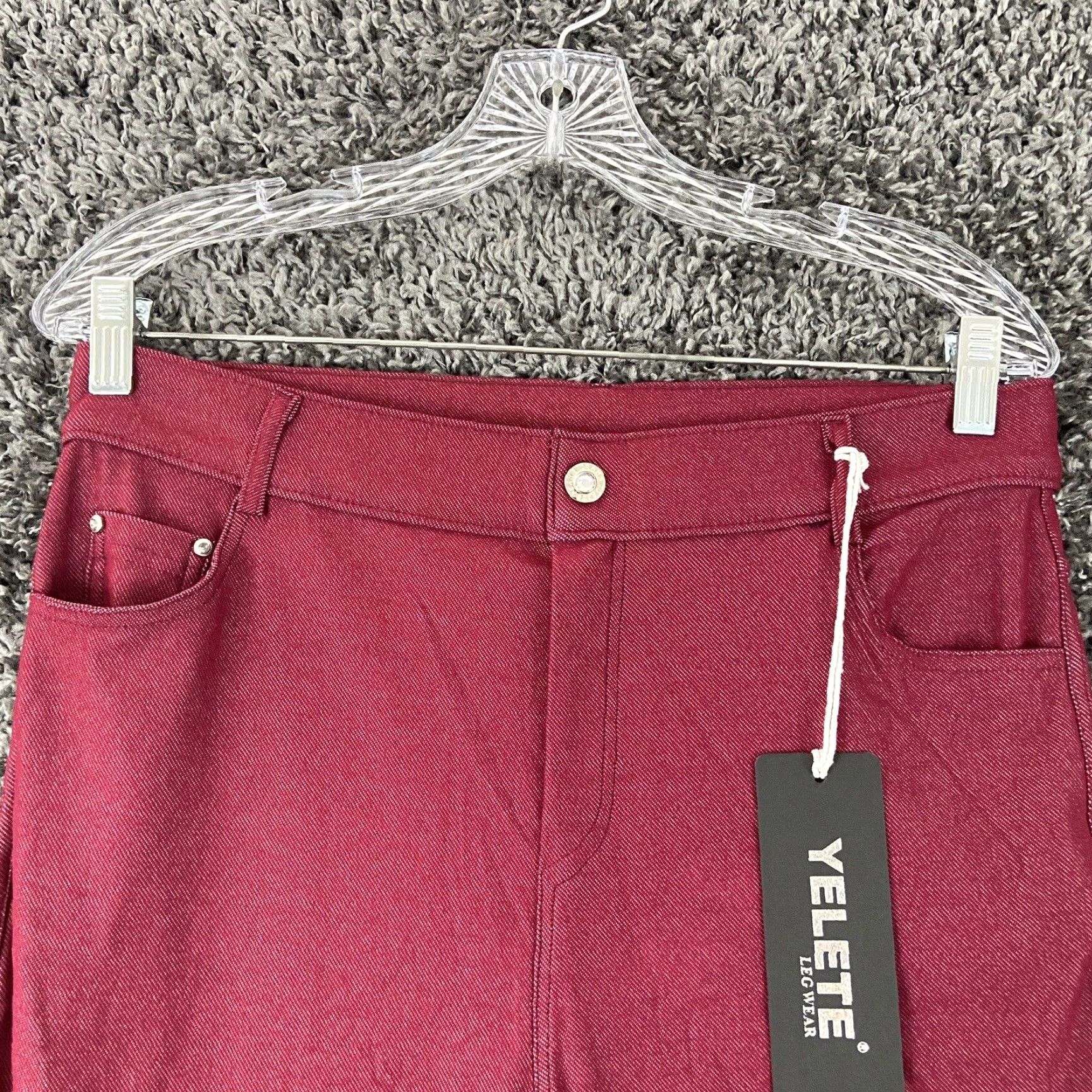 Vintage NEW Yelete Jeggings Women’s XL Red with Pockets Size 40" / US 18 - 6 Thumbnail