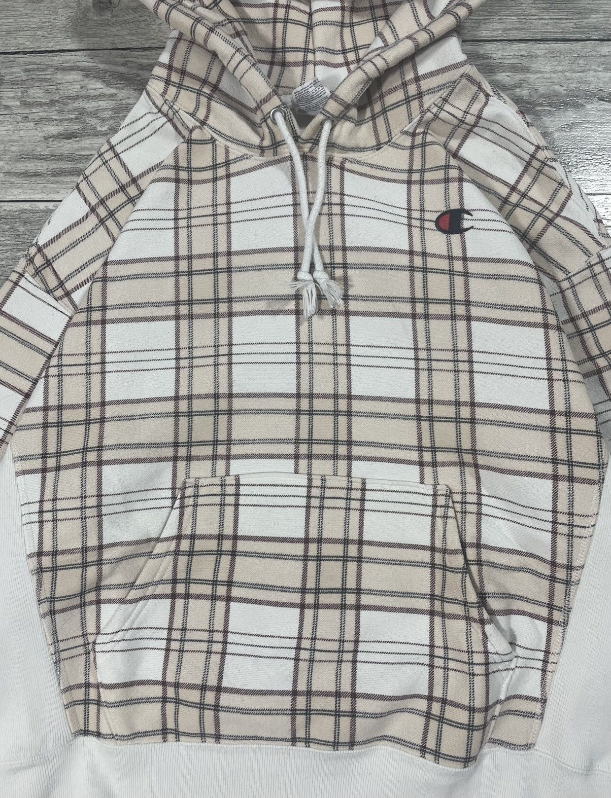 Champion Rare Vintage Champion Checkered Hoodie Old School Style 1990 Size M / US 6-8 / IT 42-44 - 3 Thumbnail