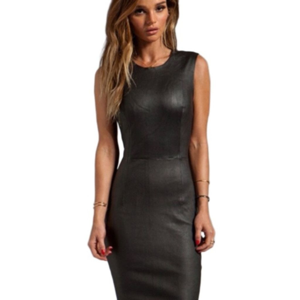 By Malene Birger MALENE BIRGER Sheep Leather Pencil Sheat Midi Dress Size 38 Size S / US 4 / IT 40 - 1 Thumbnail
