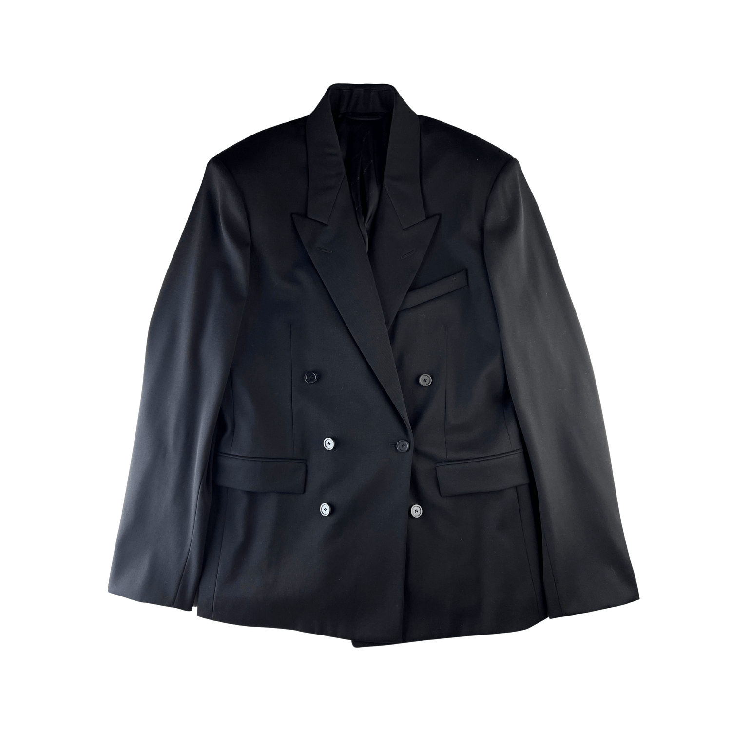 Balenciaga Balenciaga Black 2020 Runway Double Breasted Blazer Size 50S - 3 Thumbnail