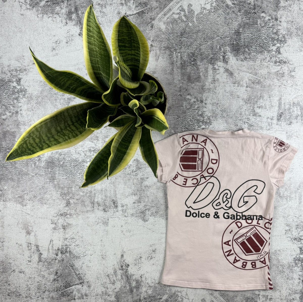Dolce & Gabbana Dolce & Gabbana Slim Cotton Lycra Vintage Y2K Logo Jersey Women’s T Shirt Top Size M / US 6-8 / IT 42-44 - 2 Thumbnail