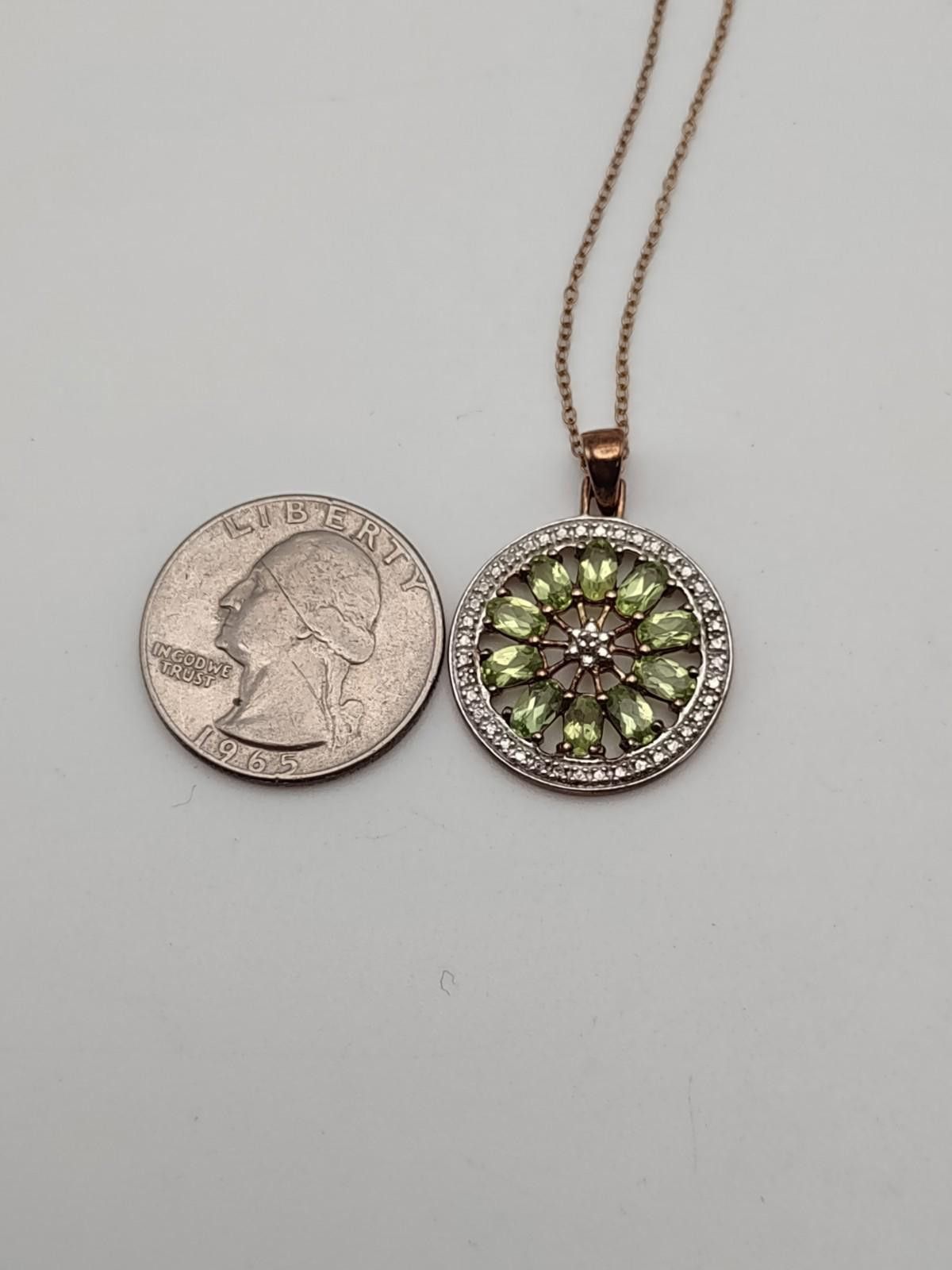 Other Ross-Simons 925 R Italy Peridot Sunflower Pendant Necklace Size ONE SIZE - 5 Thumbnail
