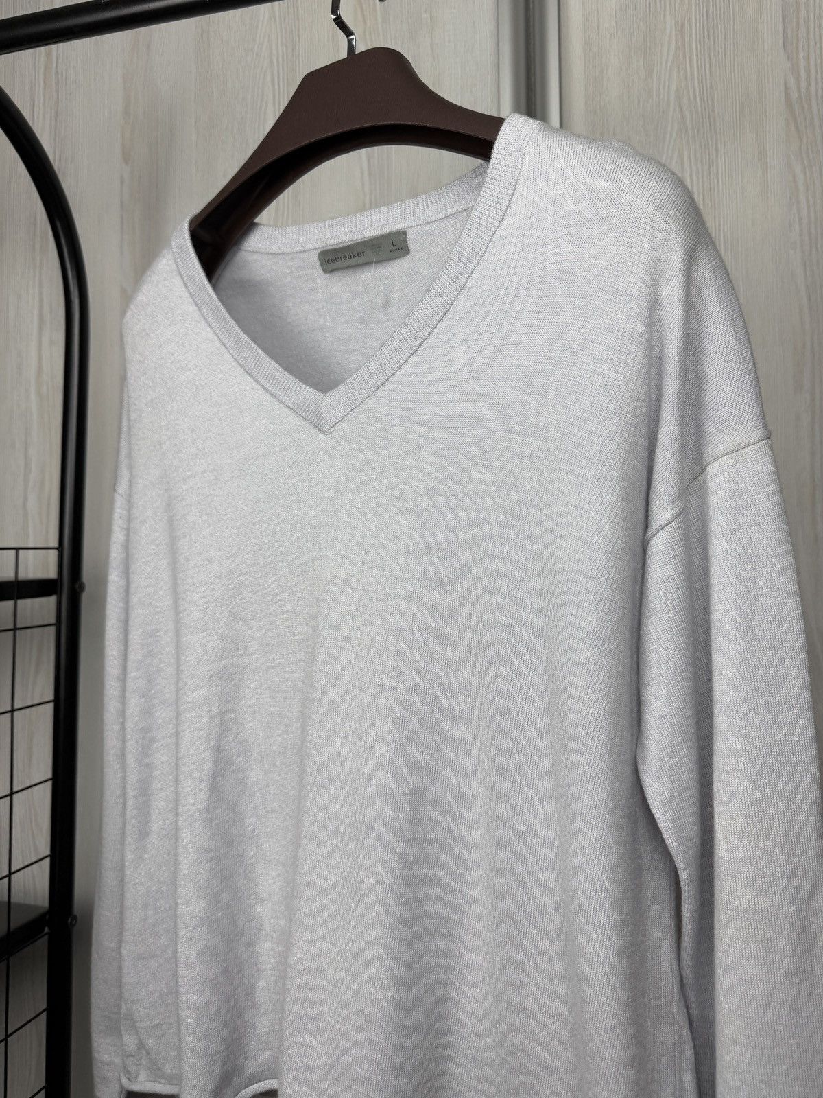 Icebreaker Icebreaker Wool Linen grey outdoor hiking sweater size L Size L / US 10 / IT 46 - 4 Thumbnail